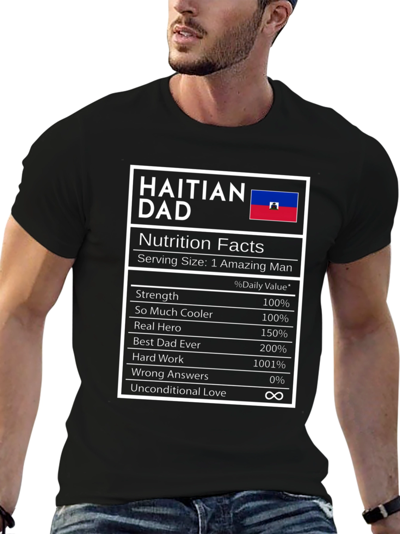 Haitian Dad Nutrition Facts T-Shirt