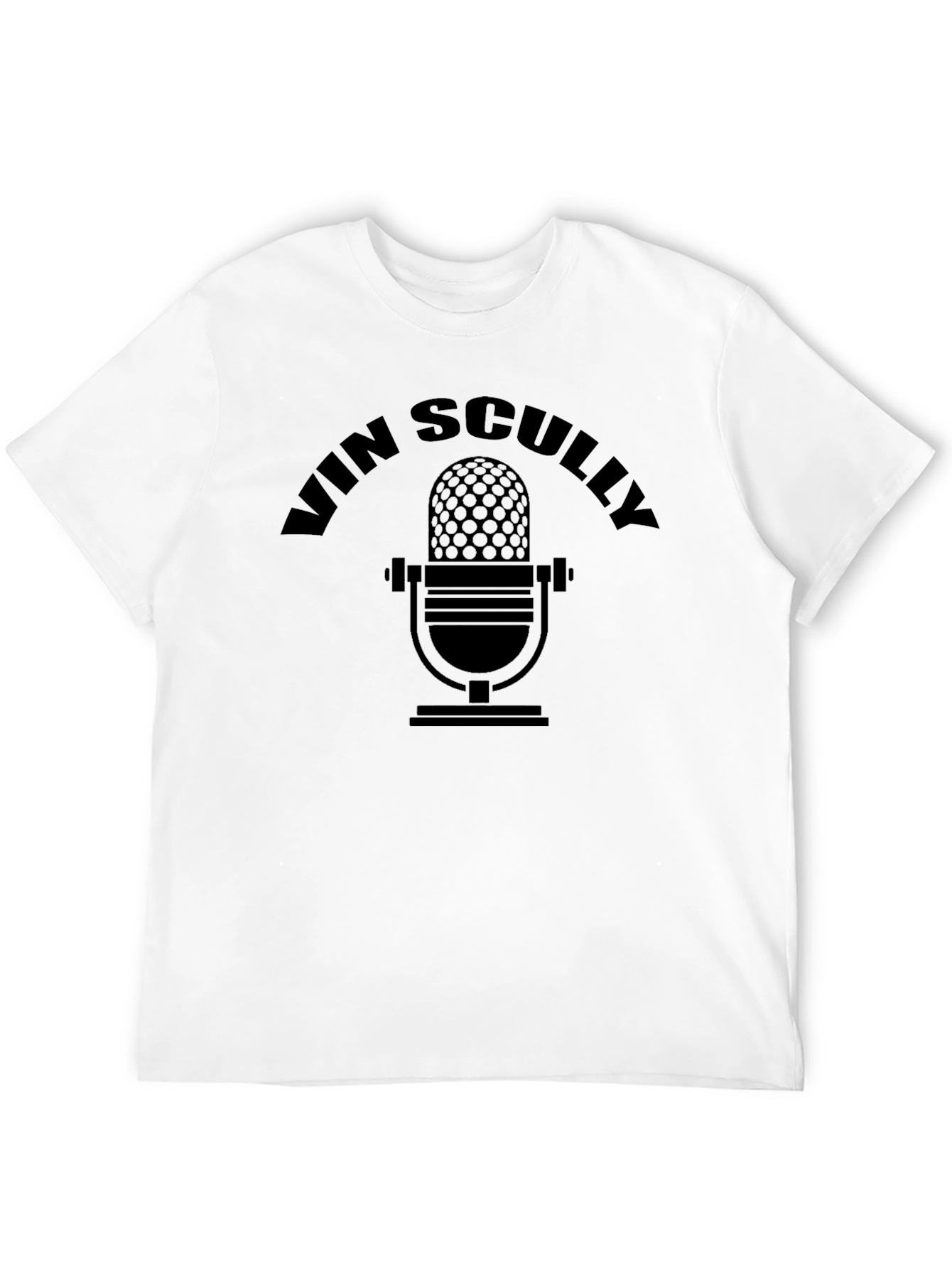 Vin Scully Microphone T-Shirt - Classic Broadcaster Tee