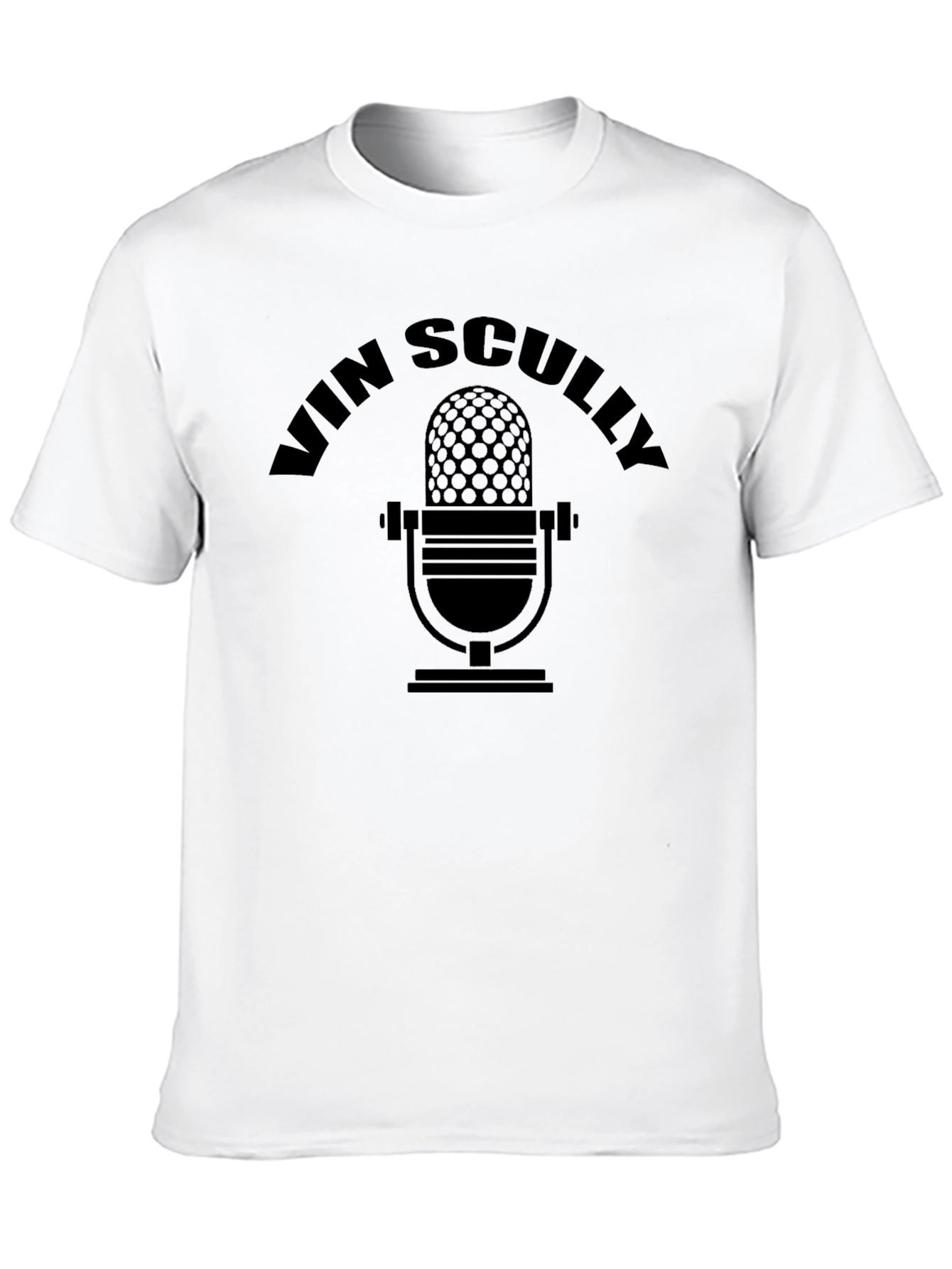 Vin Scully Microphone T-Shirt - Classic Broadcaster Tee