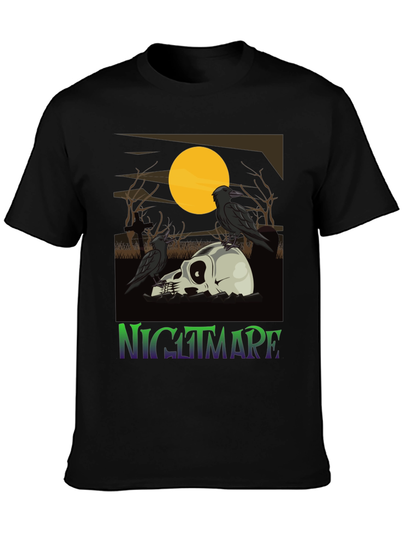 Nightmare Raven Skull Graphic Tee
