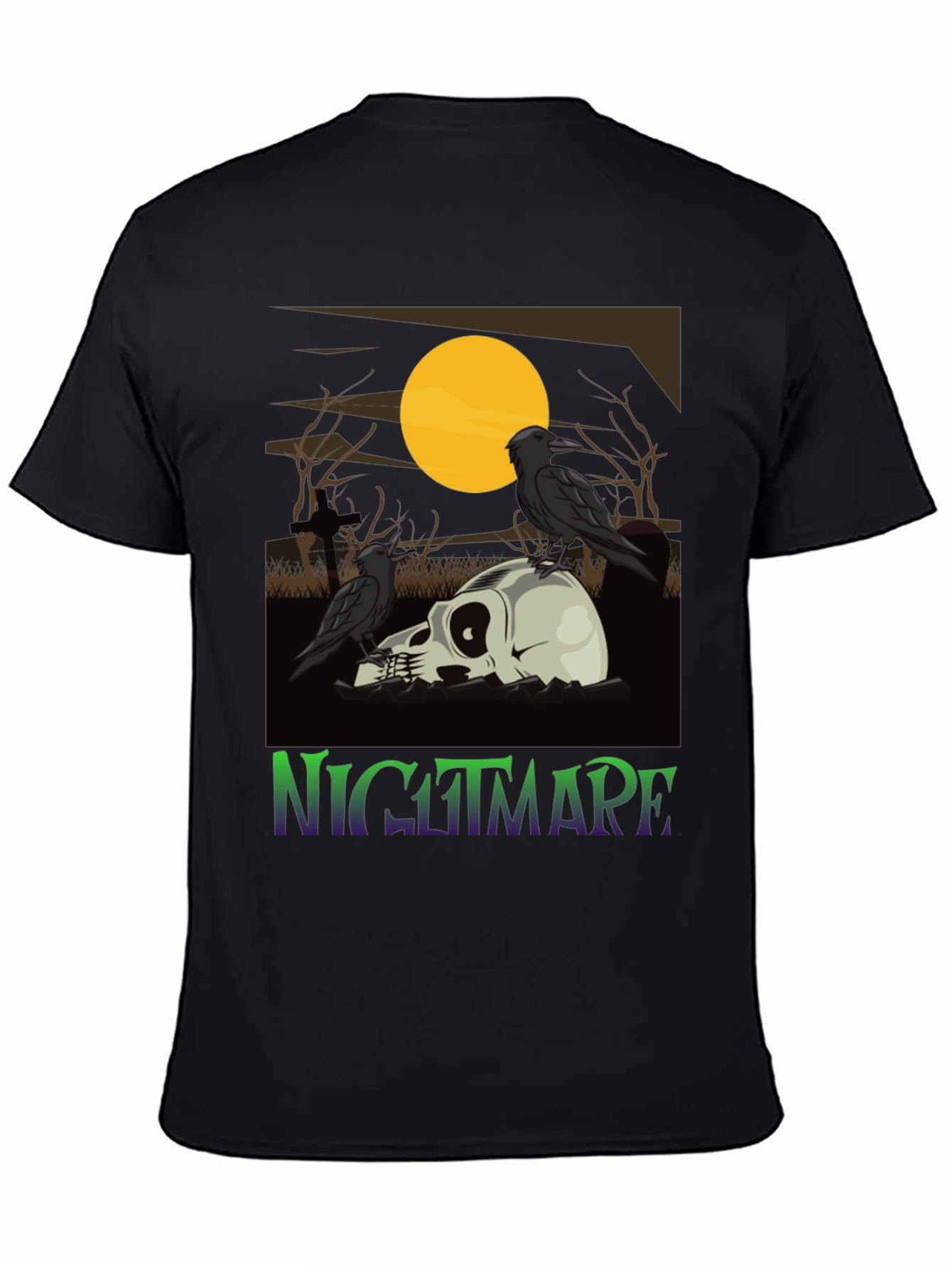 Nightmare Raven Skull Graphic Tee