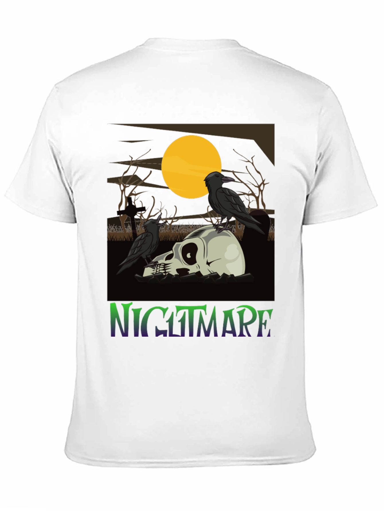 Nightmare Raven Skull Graphic Tee