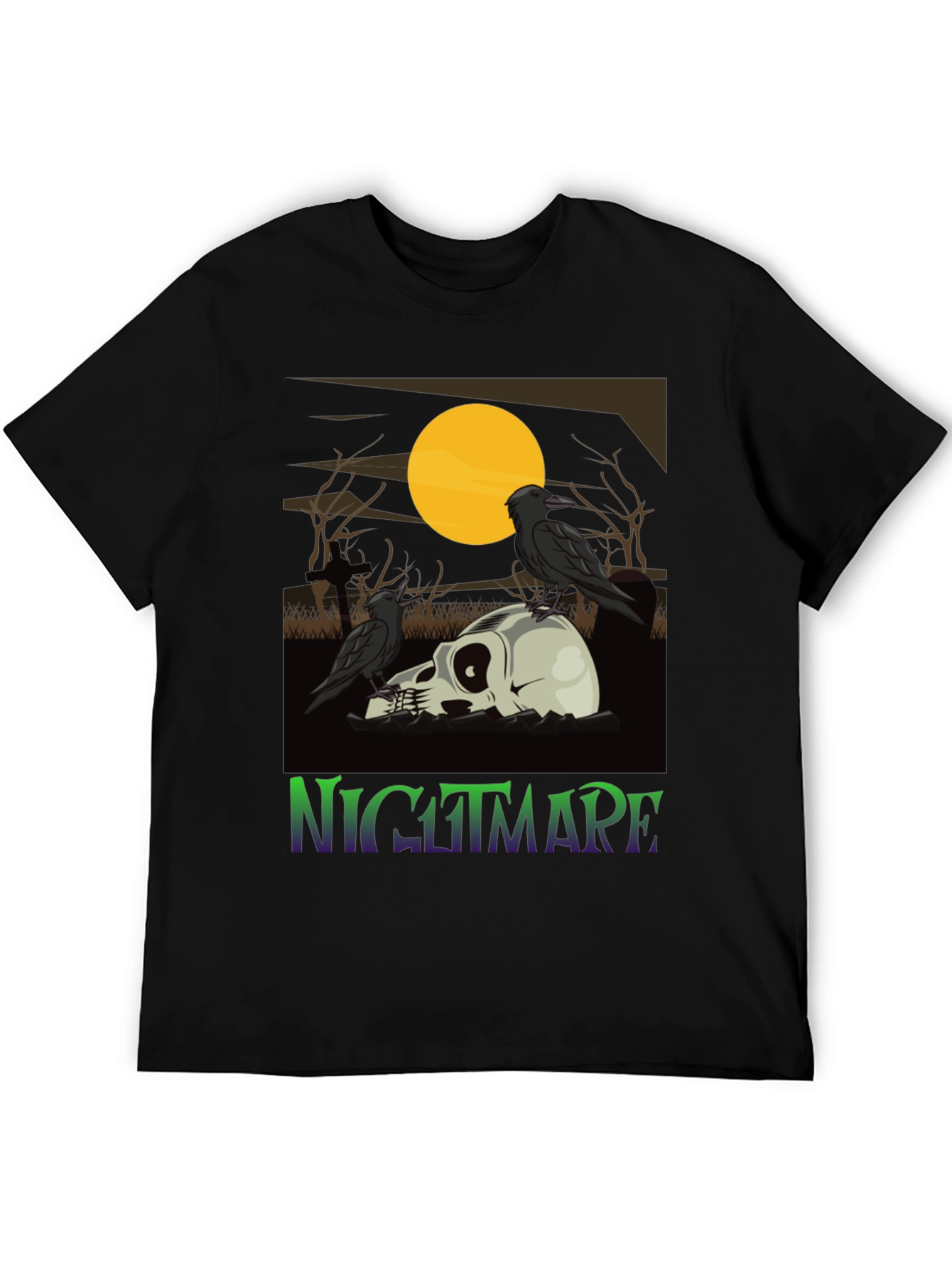 Nightmare Raven Skull Graphic Tee