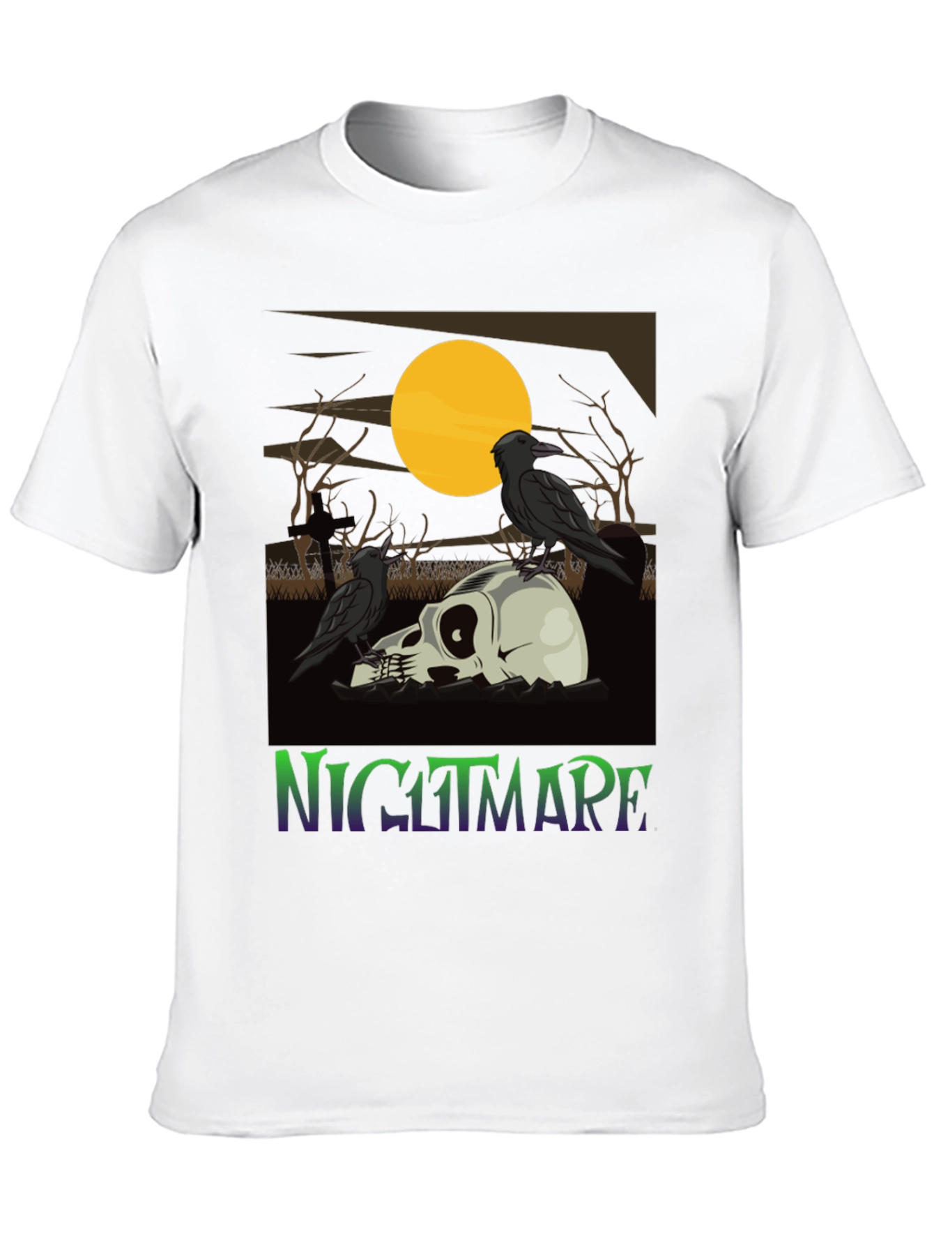 Nightmare Raven Skull Graphic Tee