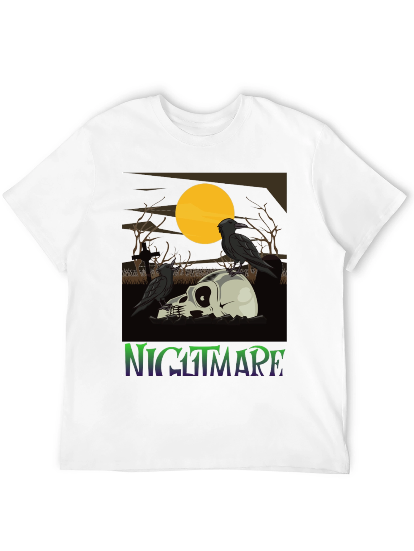 Nightmare Raven Skull Graphic Tee