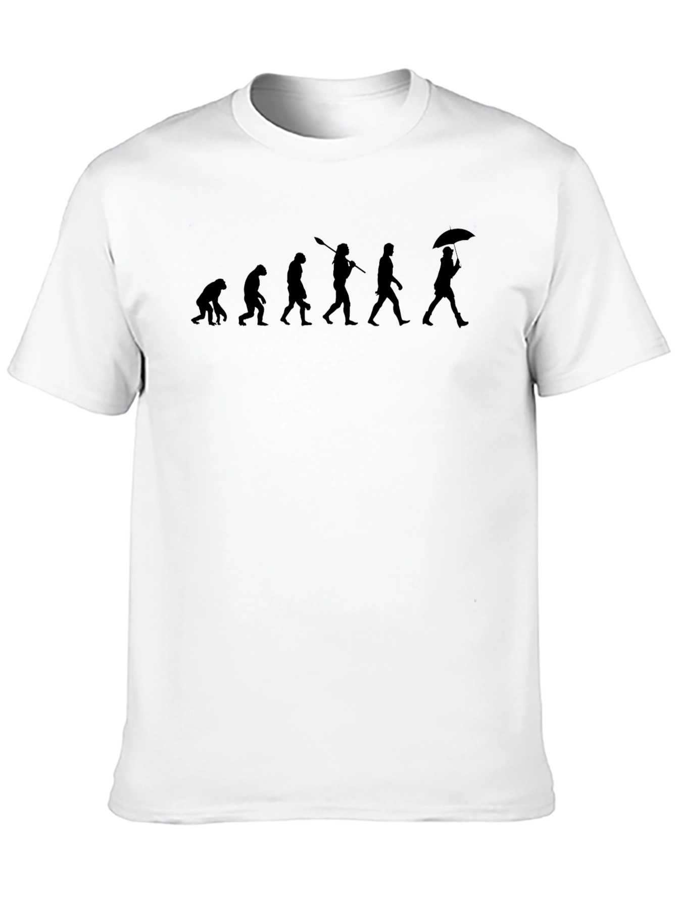 Evolution of Man Umbrella Graphic Tee - Black