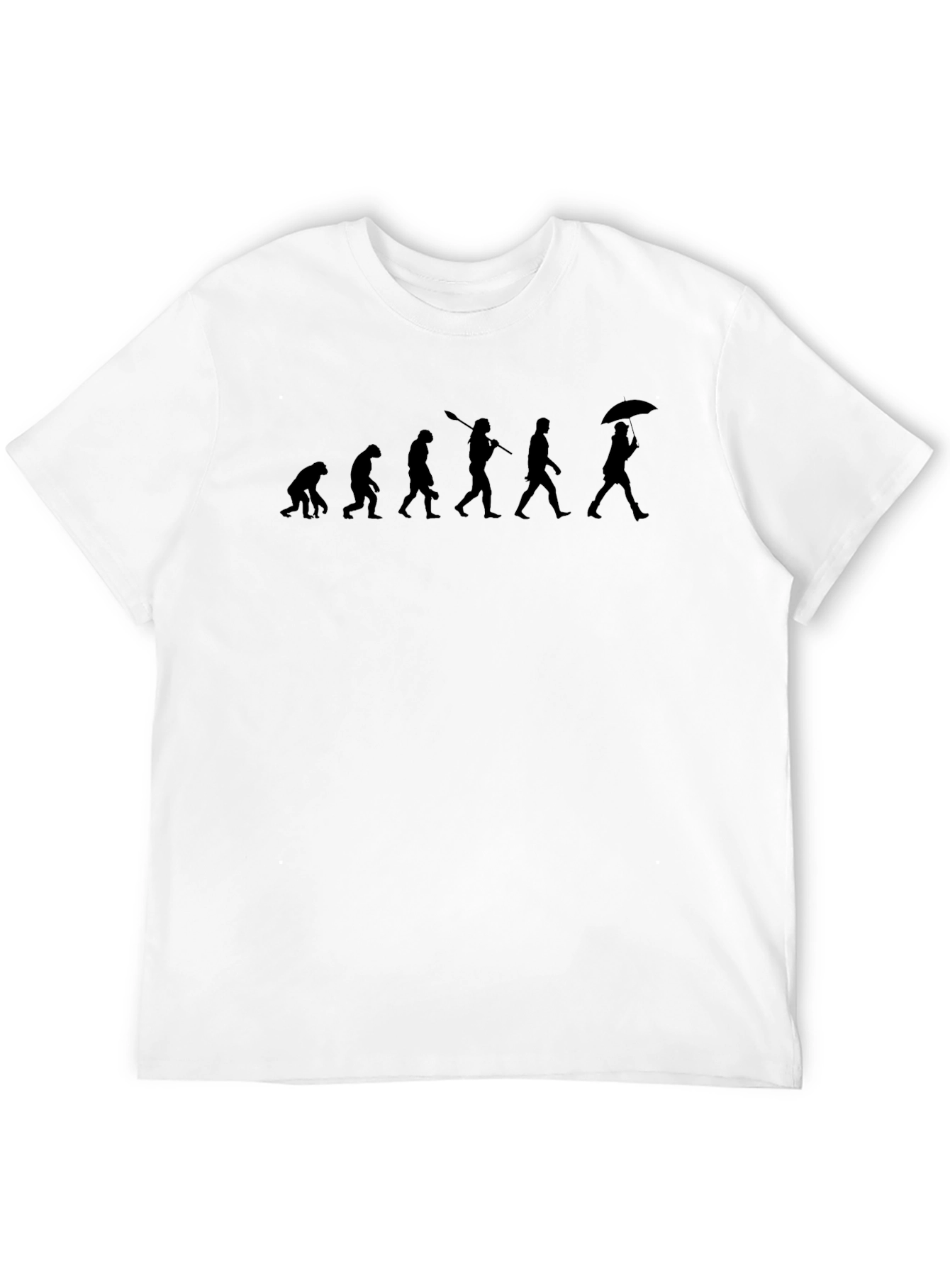 Evolution of Man Umbrella Graphic Tee - Black