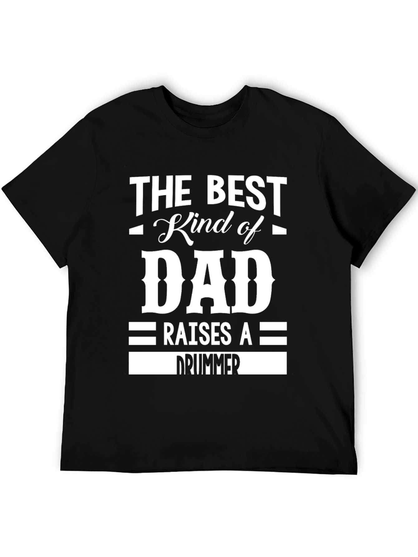 Best Dad Drummer Black Graphic Tee