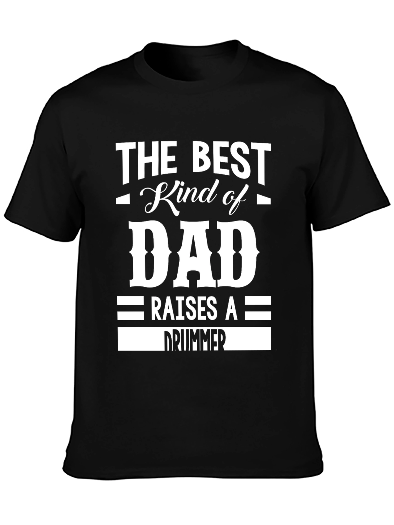 Best Dad Drummer Black Graphic Tee