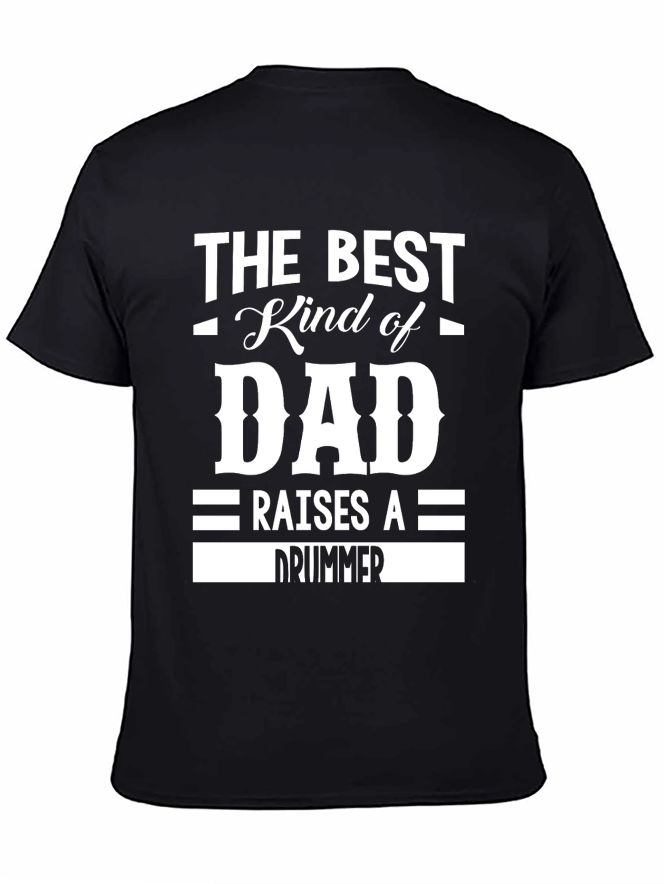 Best Dad Drummer Black Graphic Tee