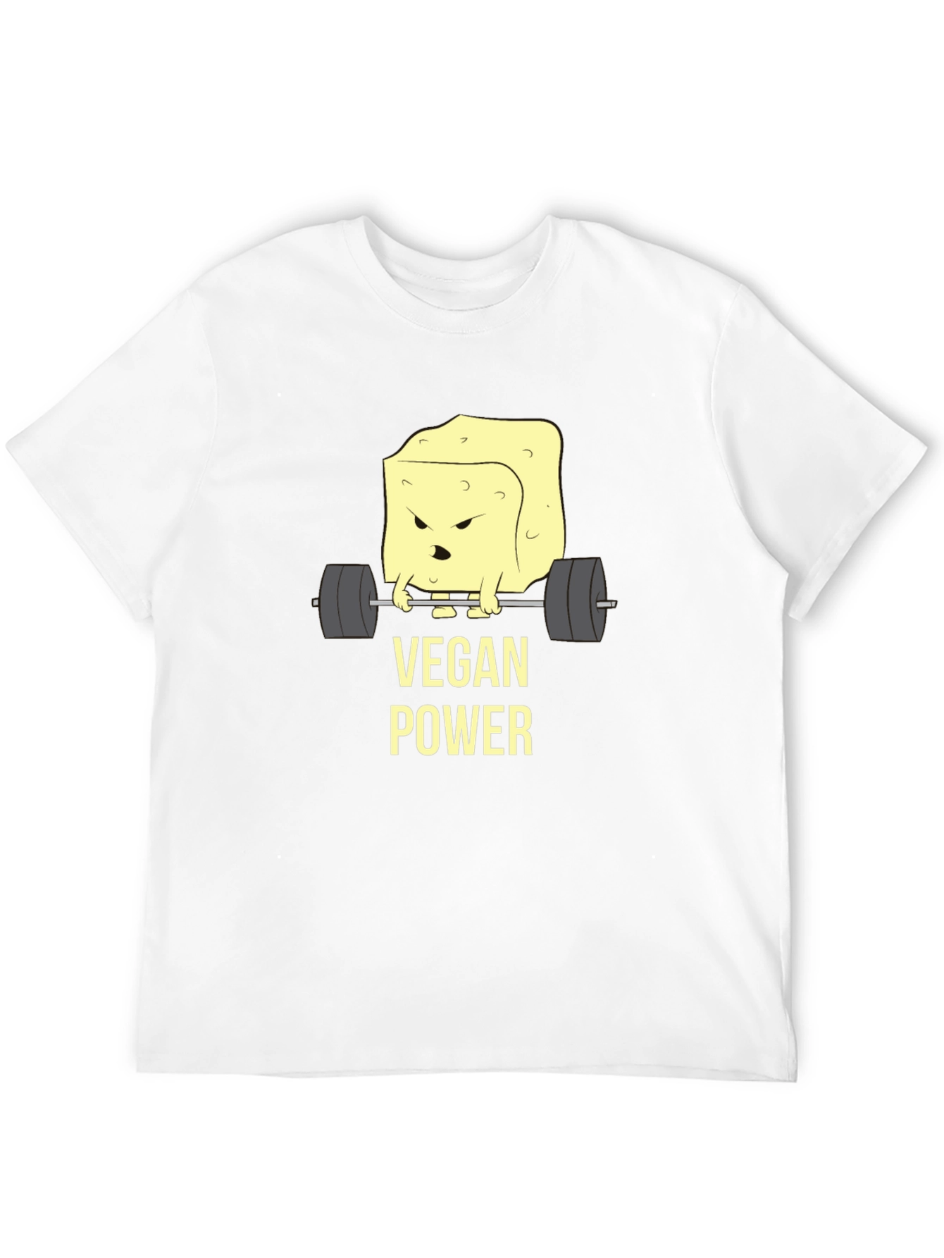 Vegan Power T-Shirt - Weightlifting Tofu Design