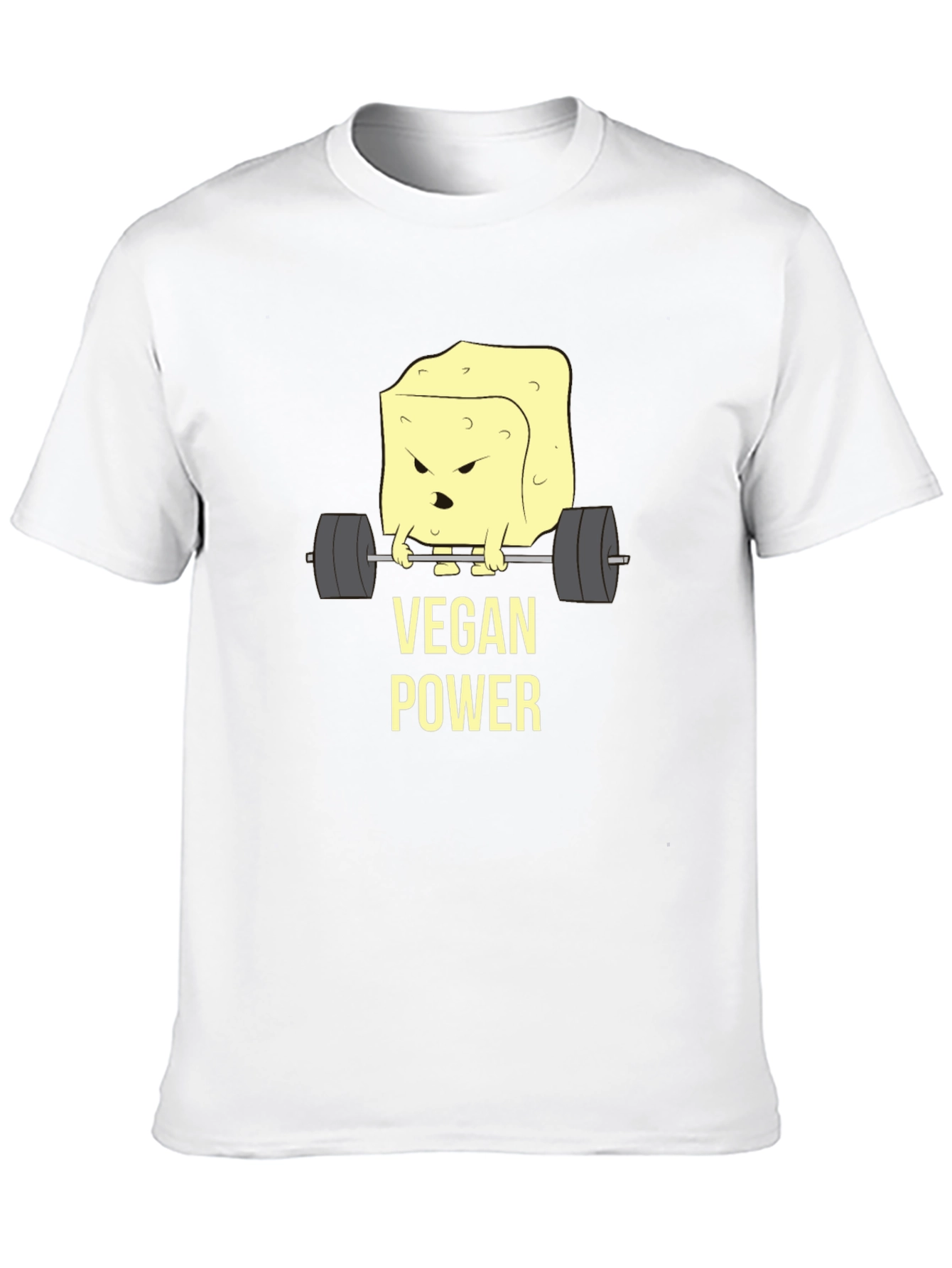 Vegan Power T-Shirt - Weightlifting Tofu Design