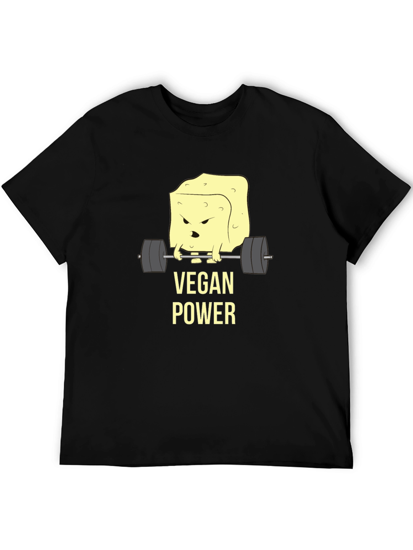 Vegan Power T-Shirt - Weightlifting Tofu Design