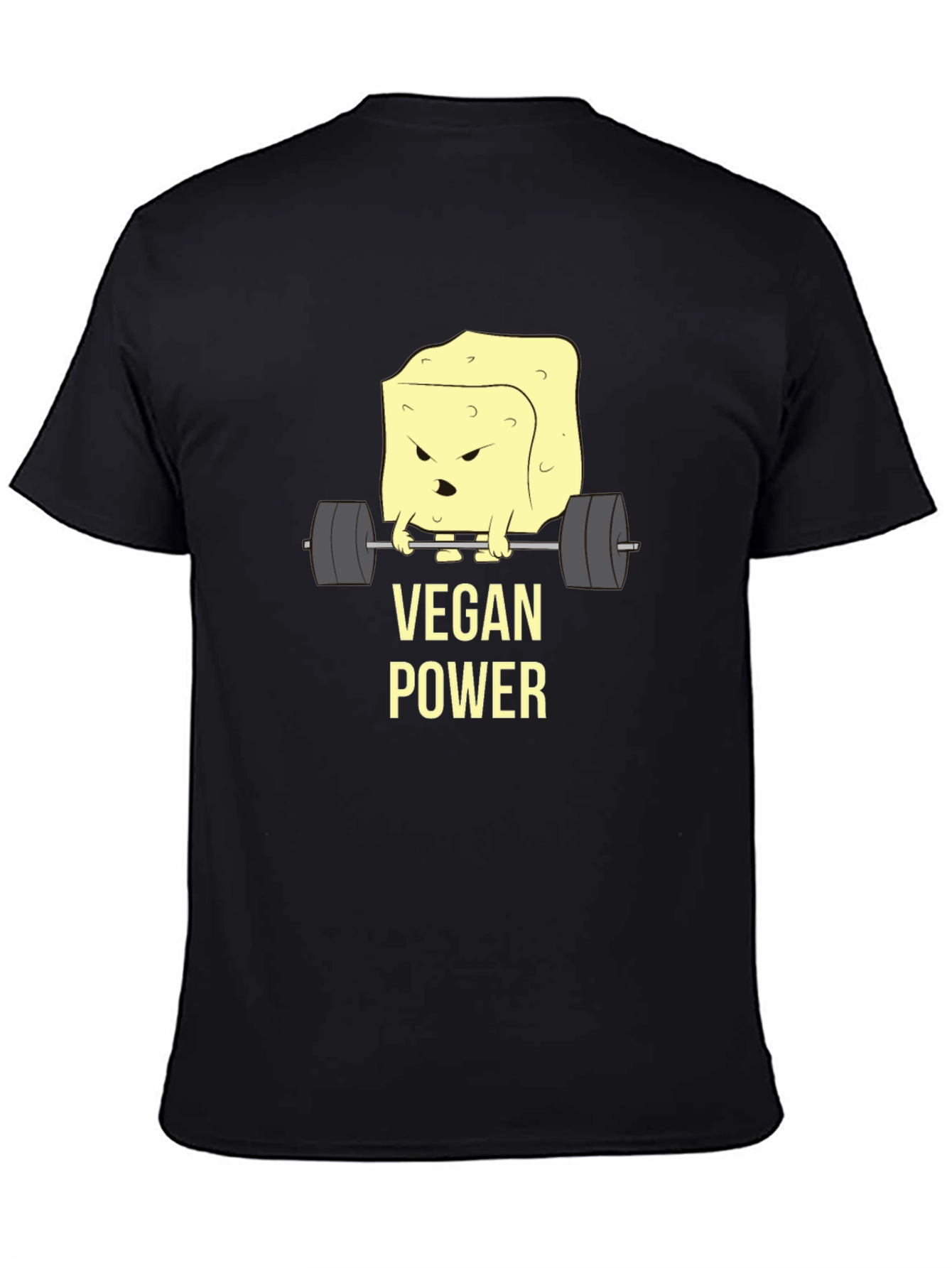Vegan Power T-Shirt - Weightlifting Tofu Design