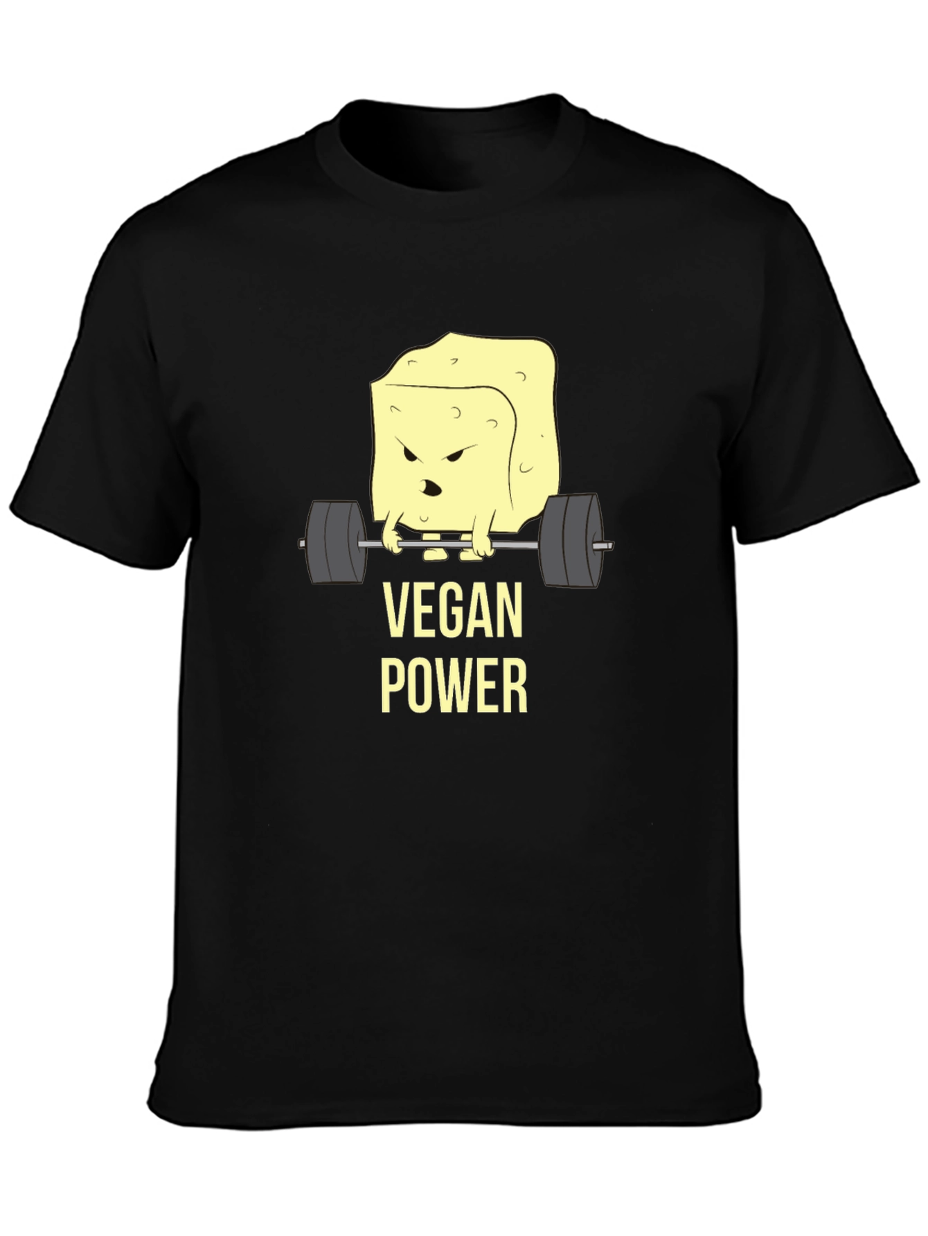 Vegan Power T-Shirt - Weightlifting Tofu Design