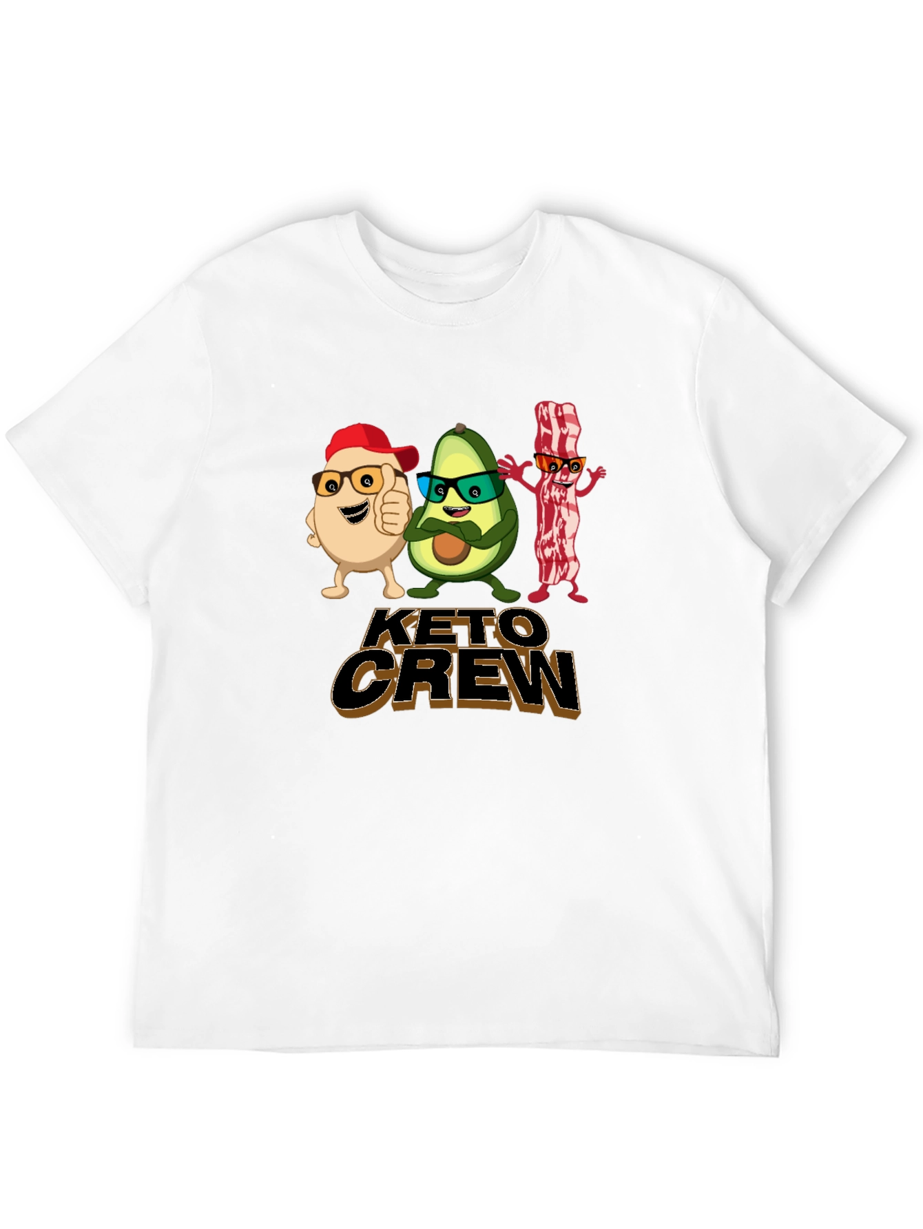 Keto Crew Cartoon T-Shirt - Black