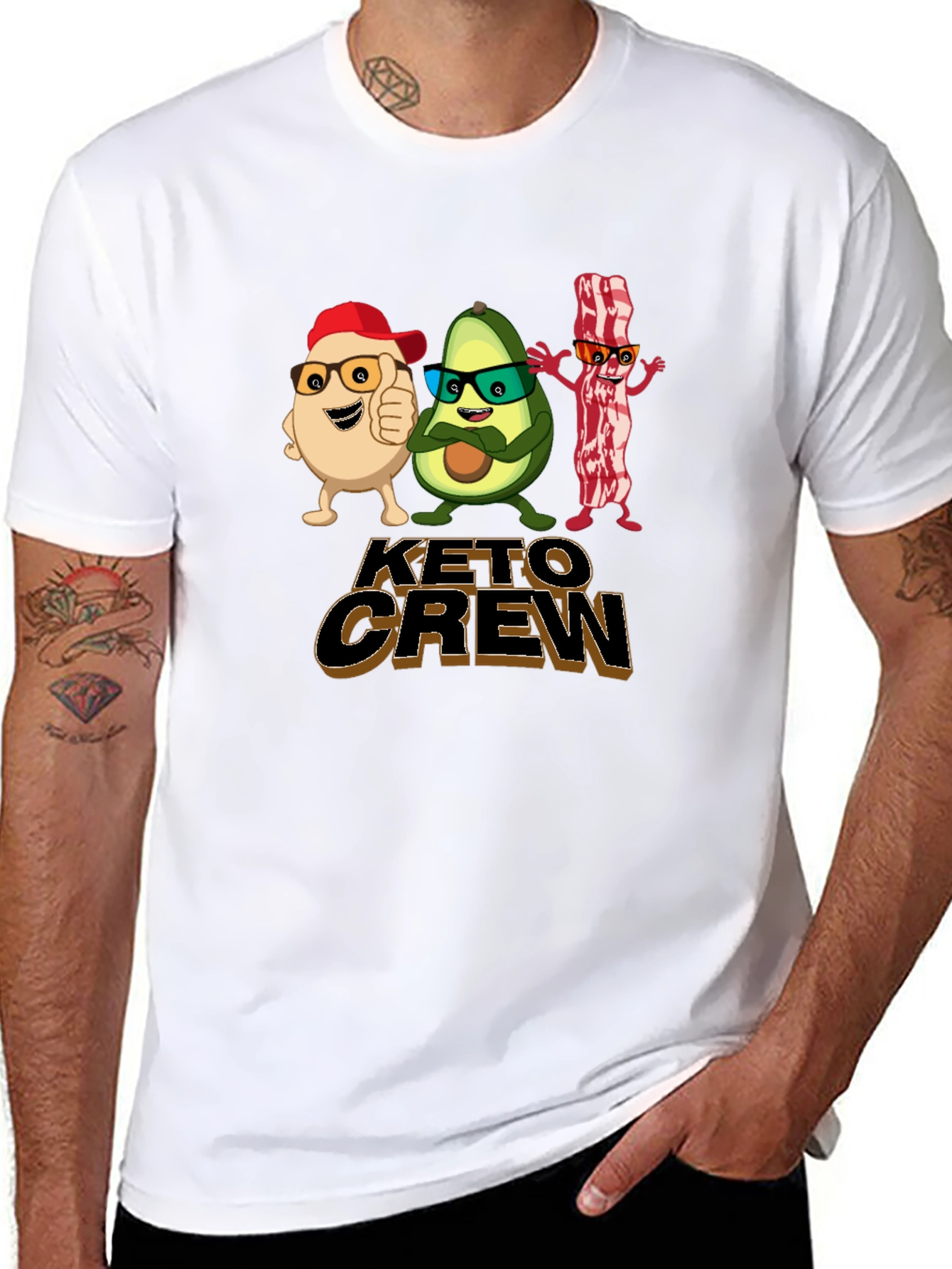 Keto Crew Cartoon T-Shirt - Black
