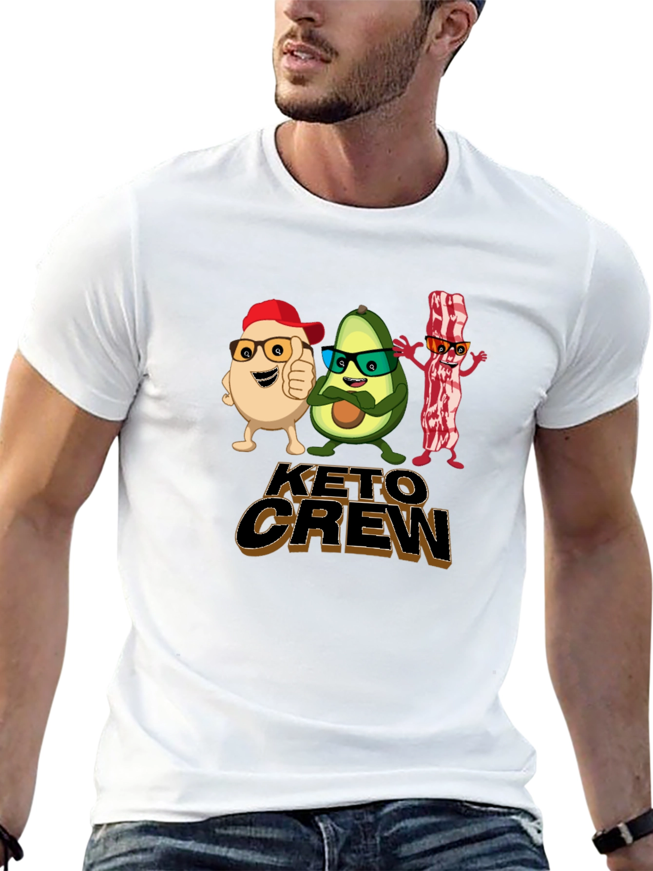 Keto Crew Cartoon T-Shirt - Black
