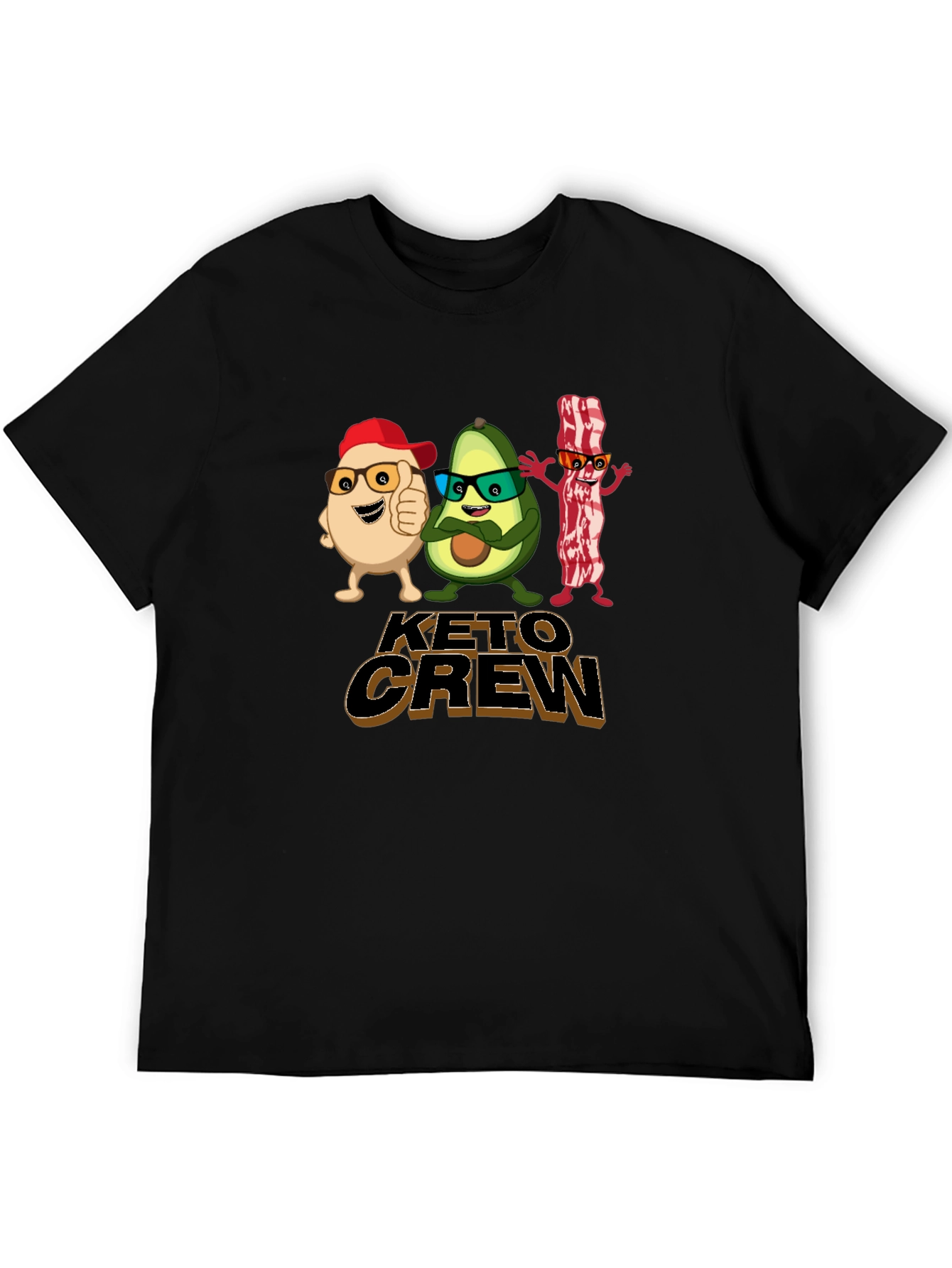 Keto Crew Cartoon T-Shirt - Black