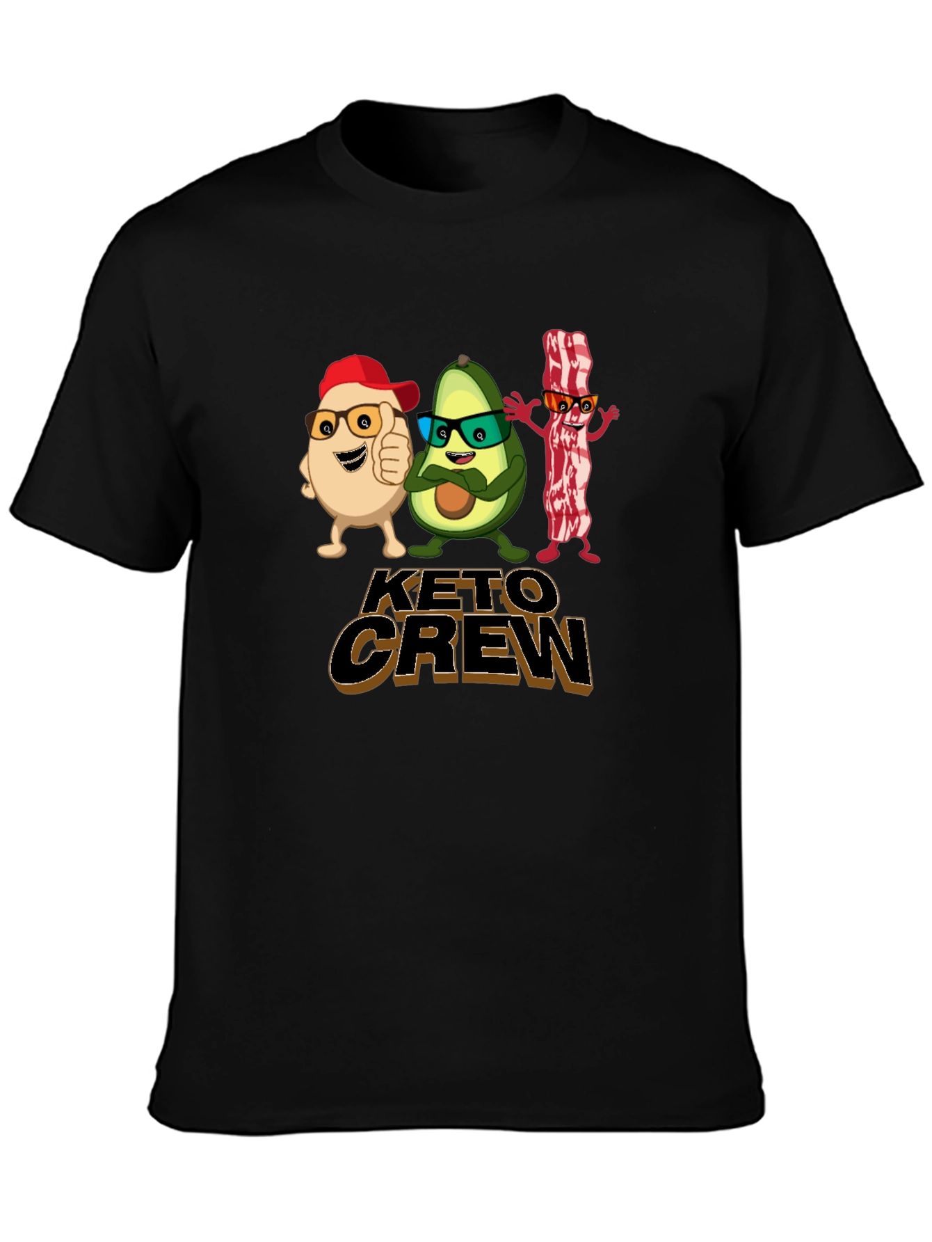 Keto Crew Cartoon T-Shirt - Black