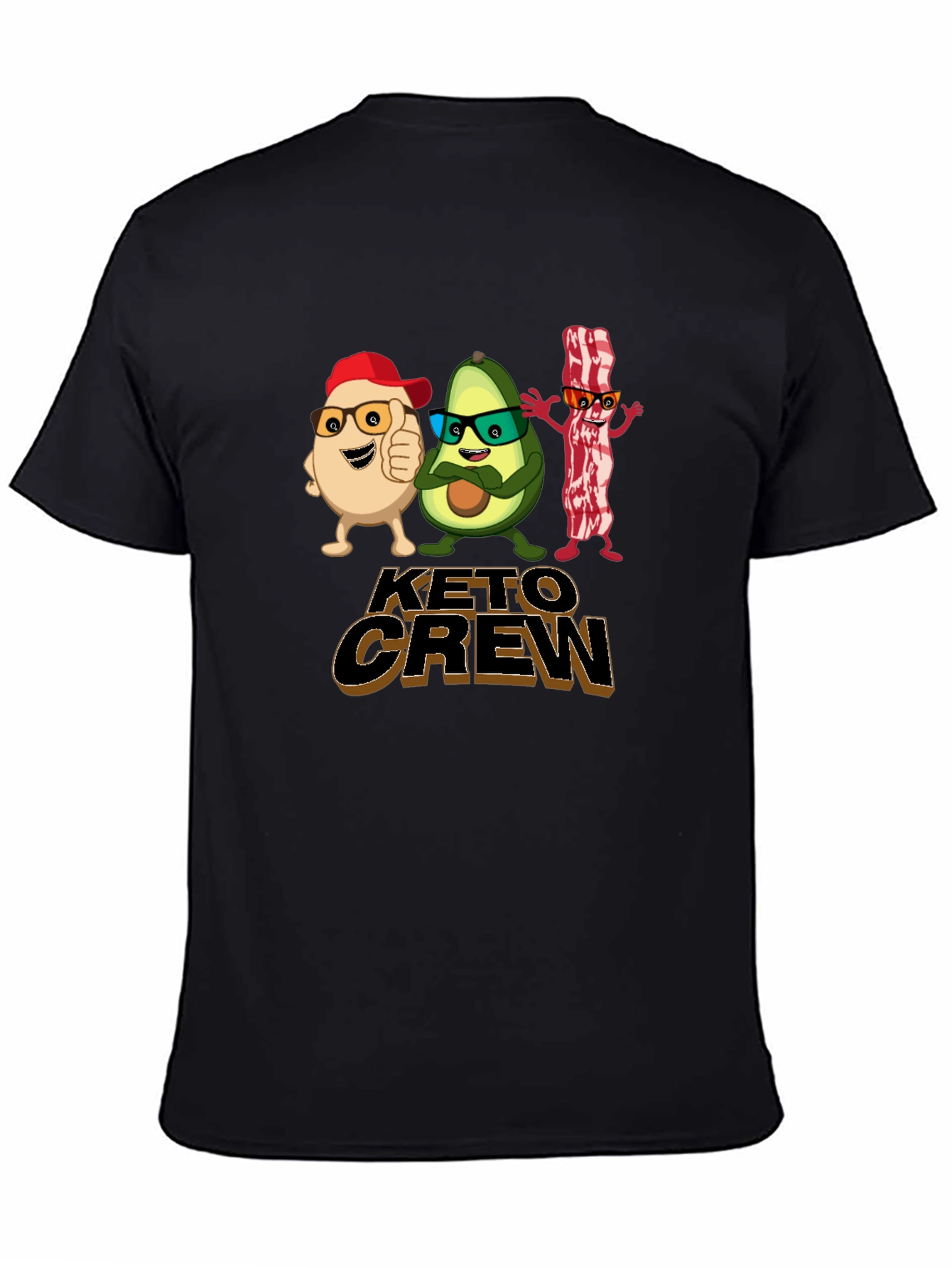 Keto Crew Cartoon T-Shirt - Black