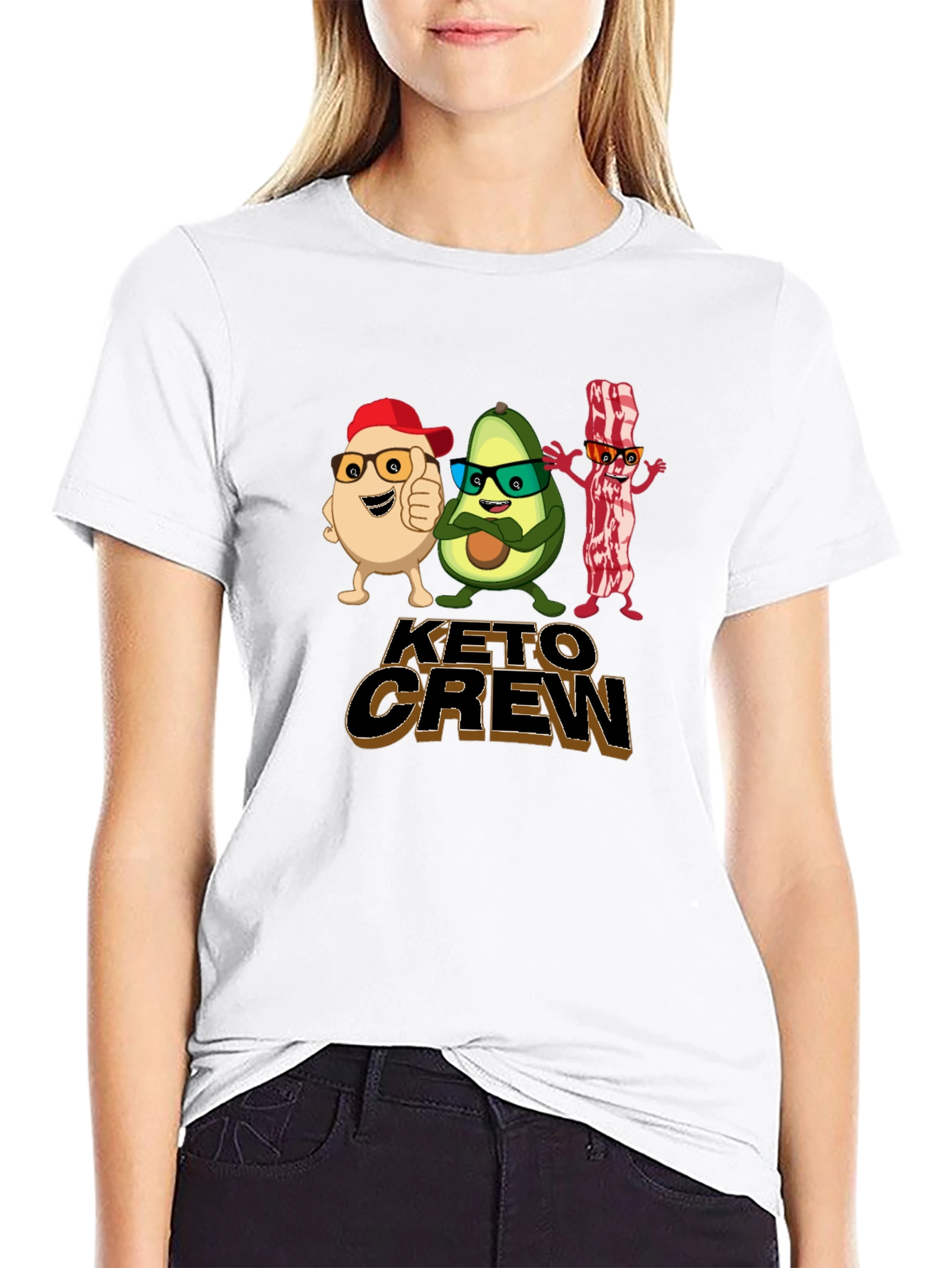 Keto Crew Cartoon T-Shirt - Black