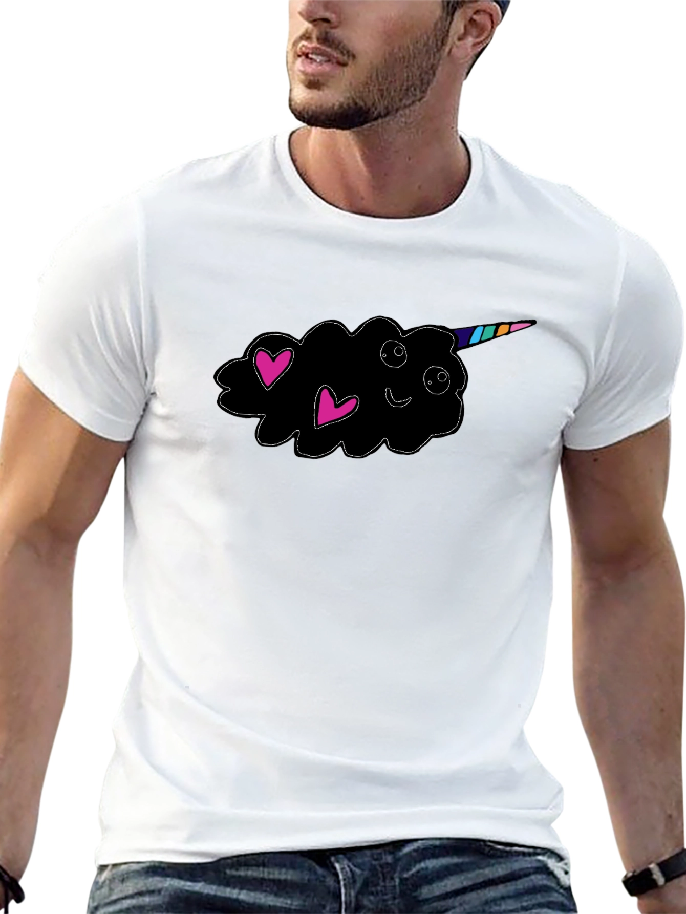 Unicorn Cloud Black T-Shirt