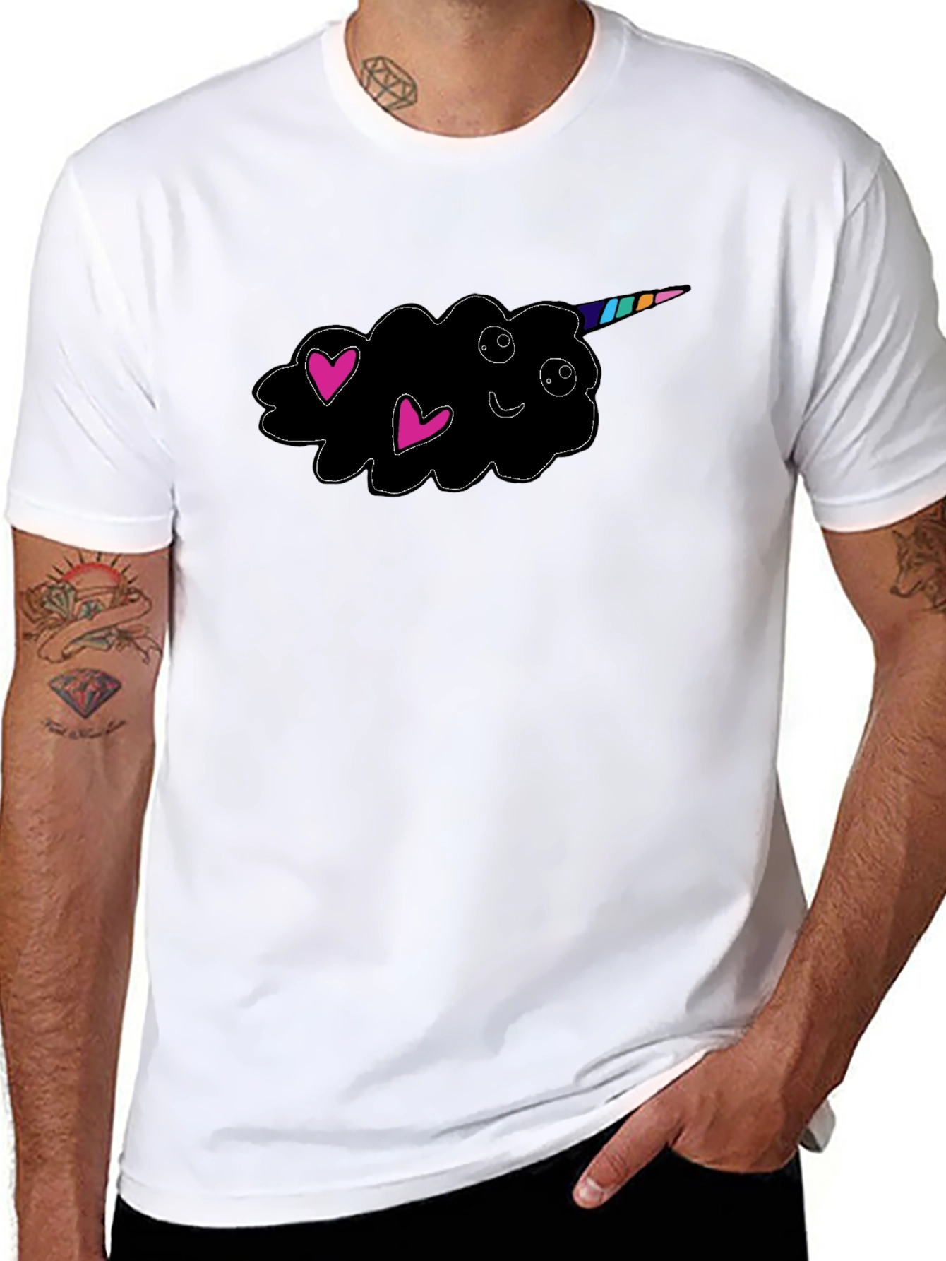 Unicorn Cloud Black T-Shirt