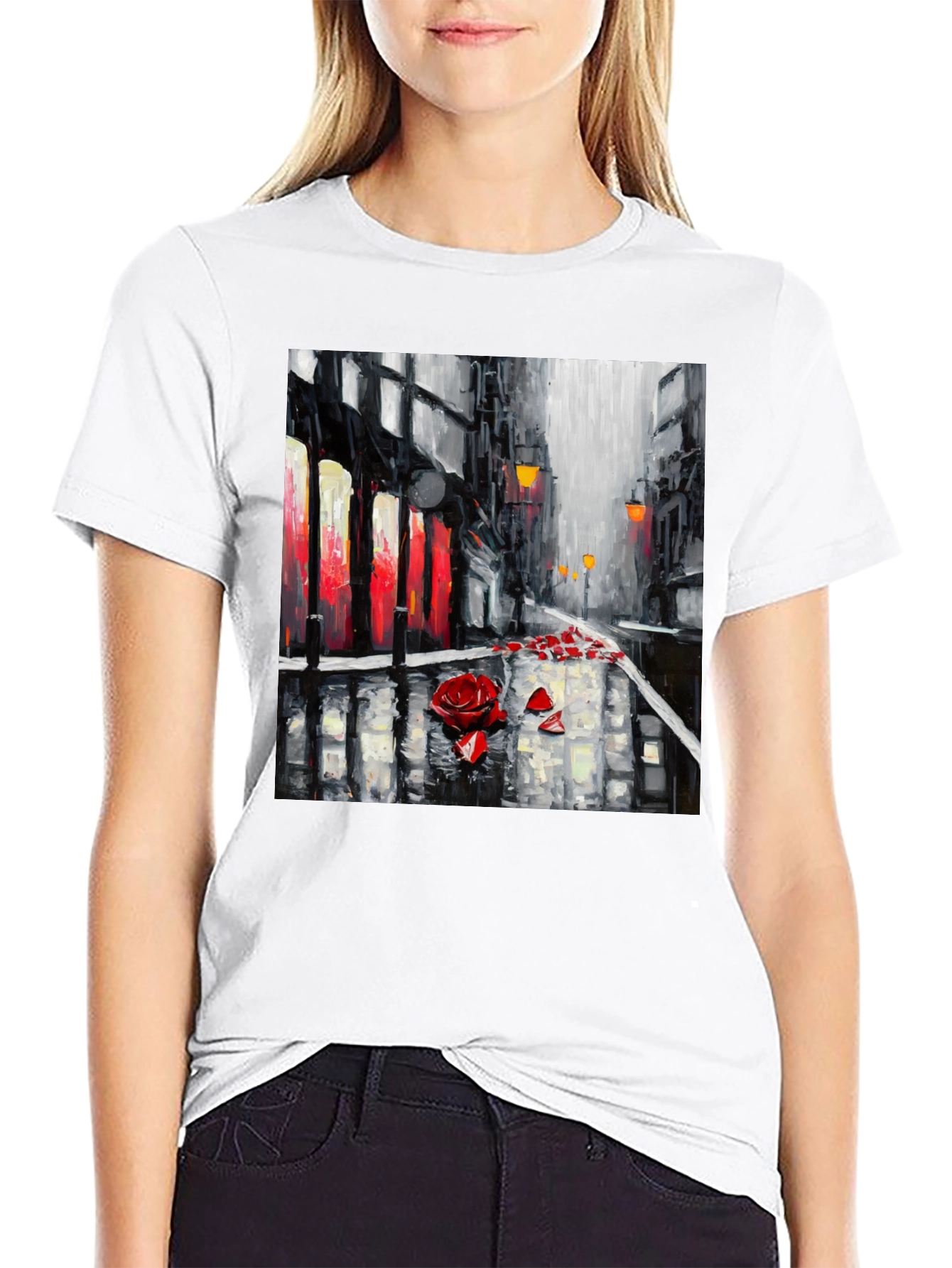Rose City Black Tee - Artistic Streetwear