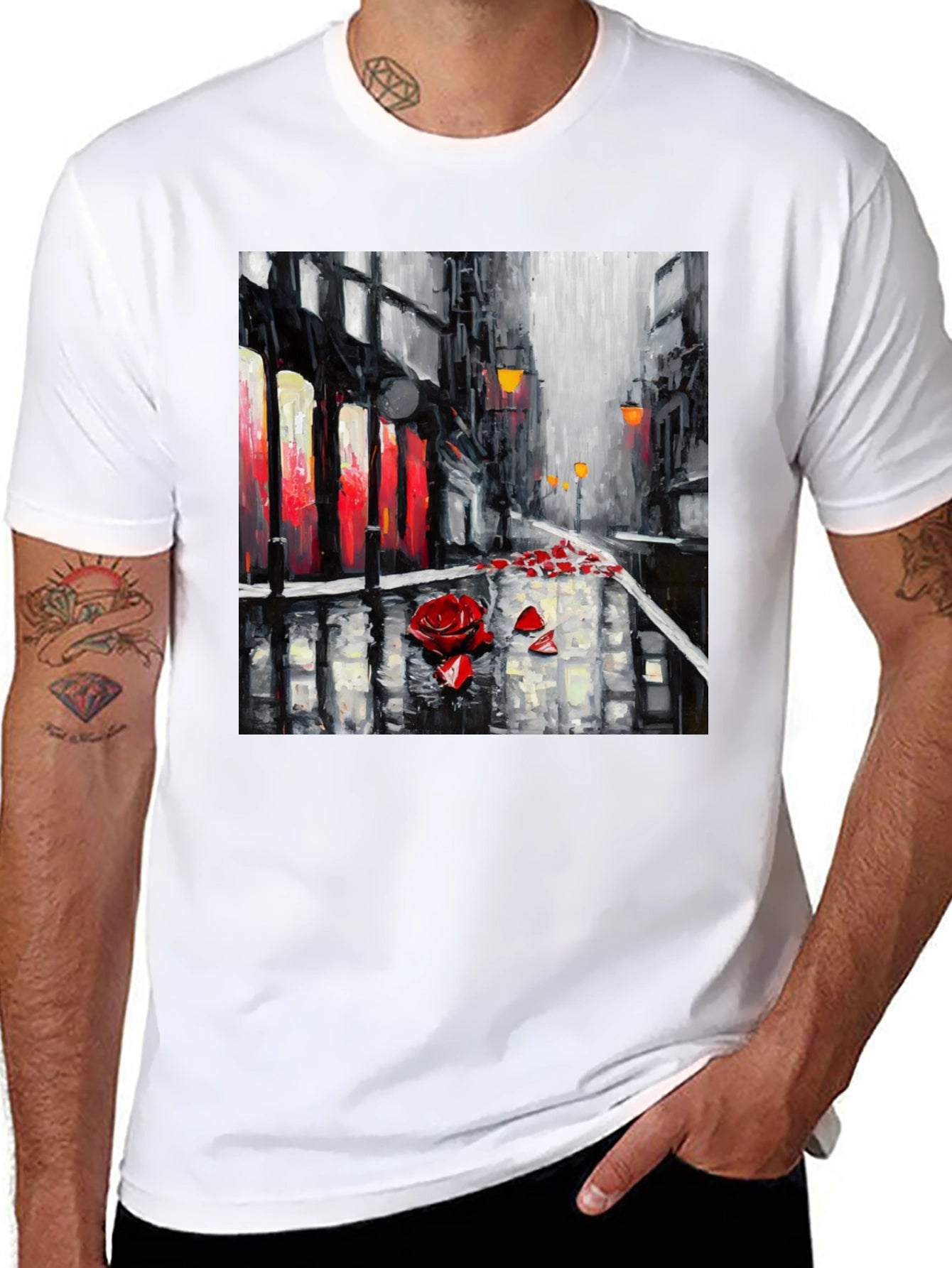 Rose City Black Tee - Artistic Streetwear