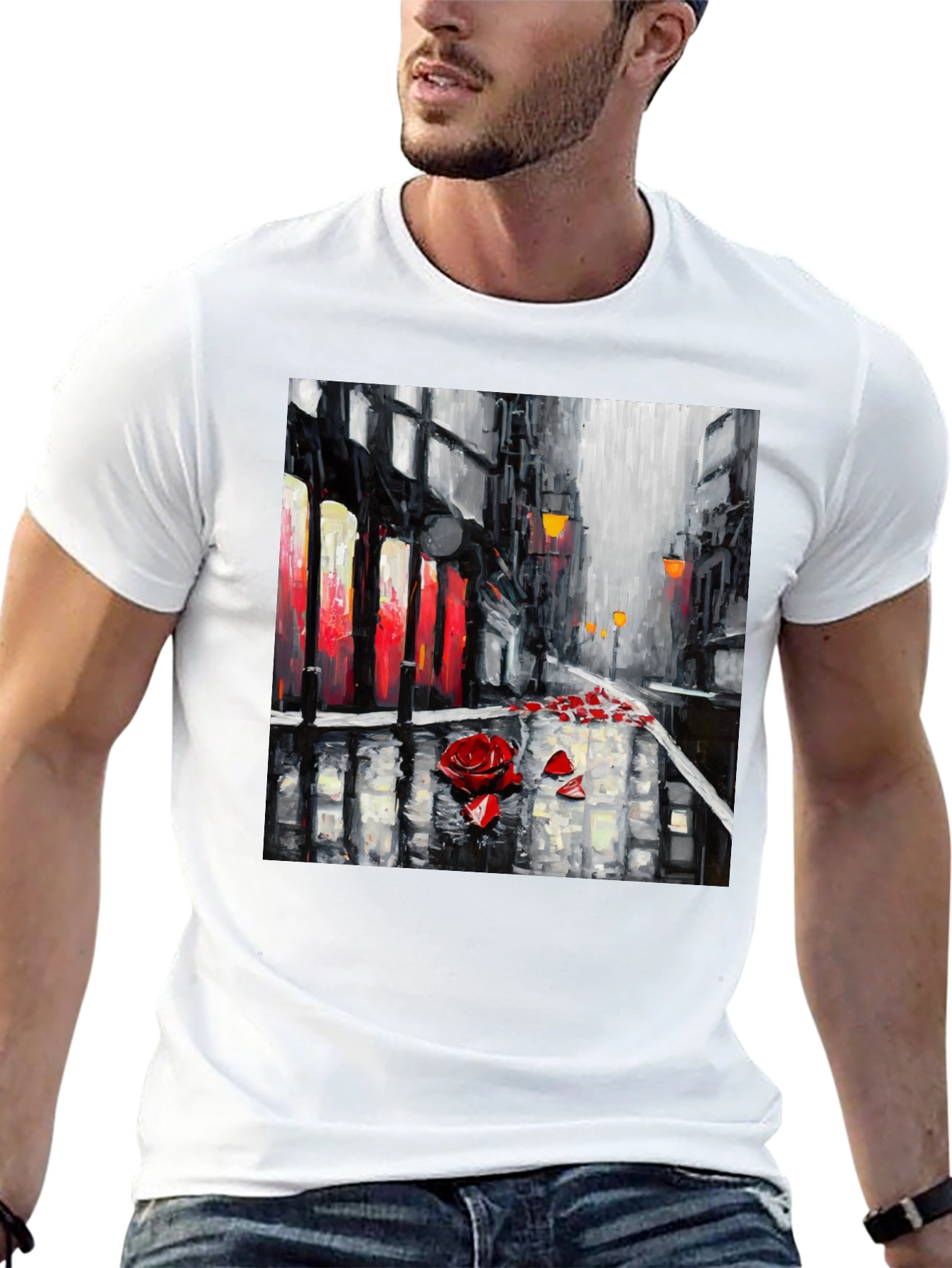 Rose City Black Tee - Artistic Streetwear