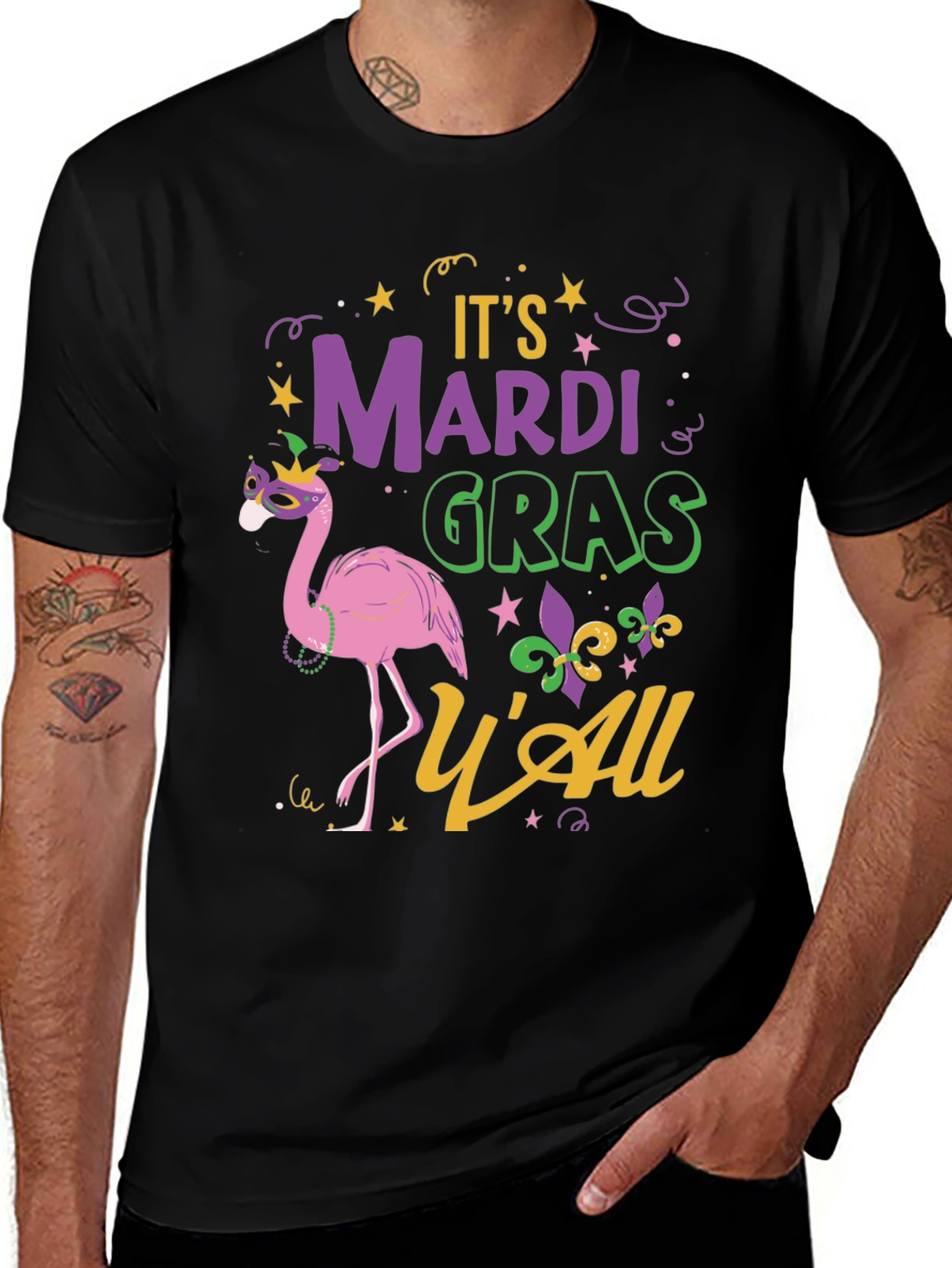 Mardi Gras Flamingo Tee