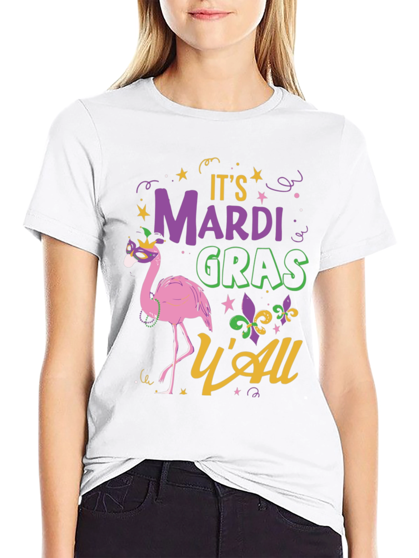 Mardi Gras Flamingo Tee
