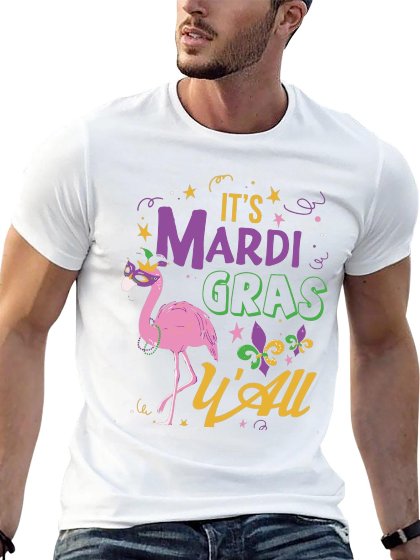 Mardi Gras Flamingo Tee