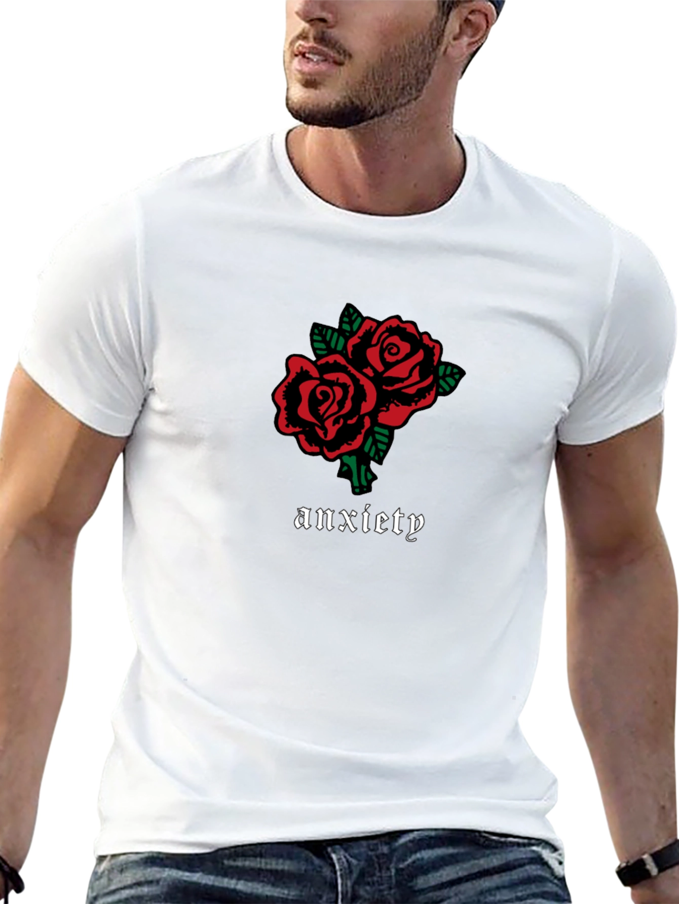 Anxiety Rose Graphic Black T-Shirt