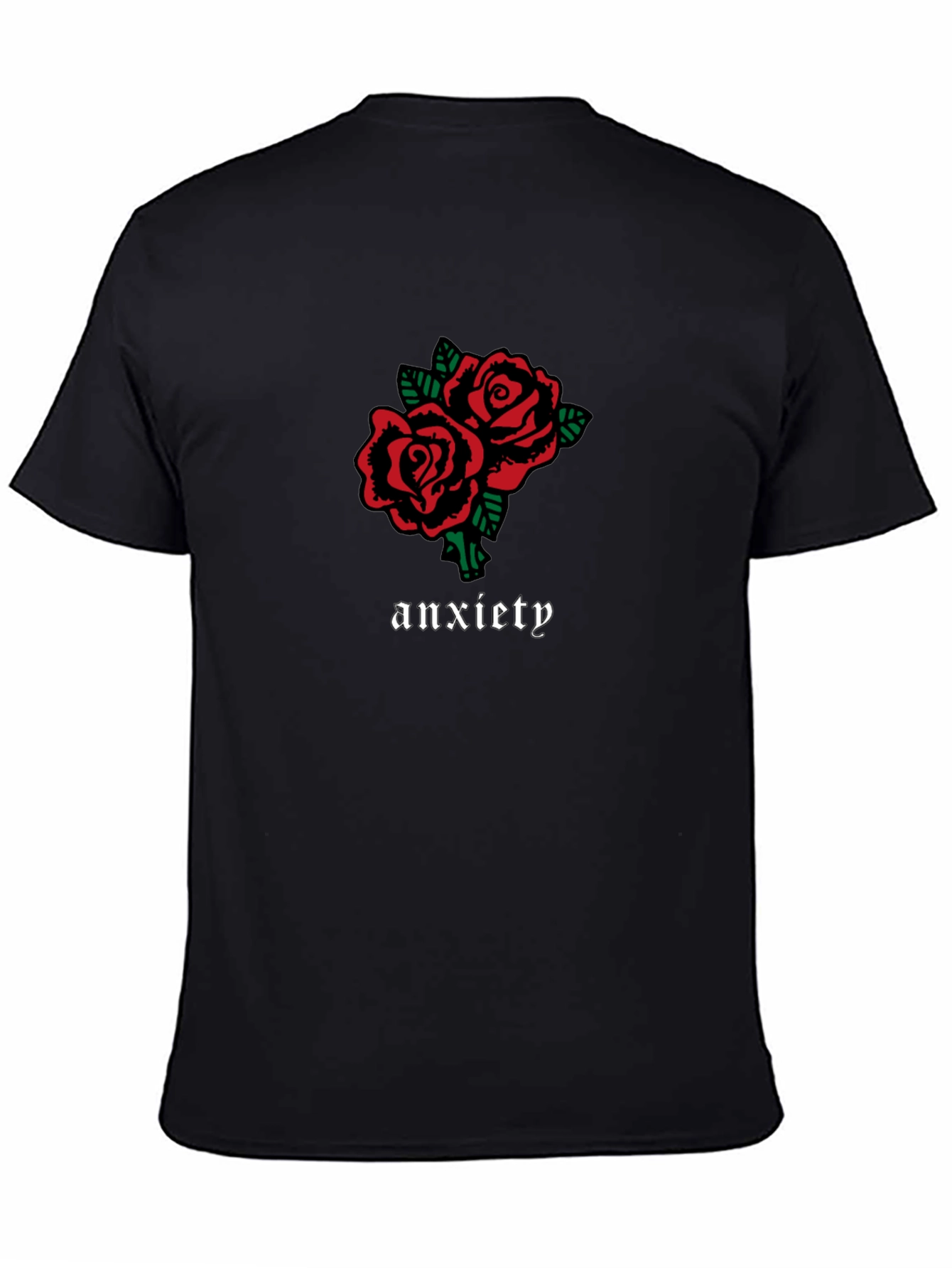 Anxiety Rose Graphic Black T-Shirt
