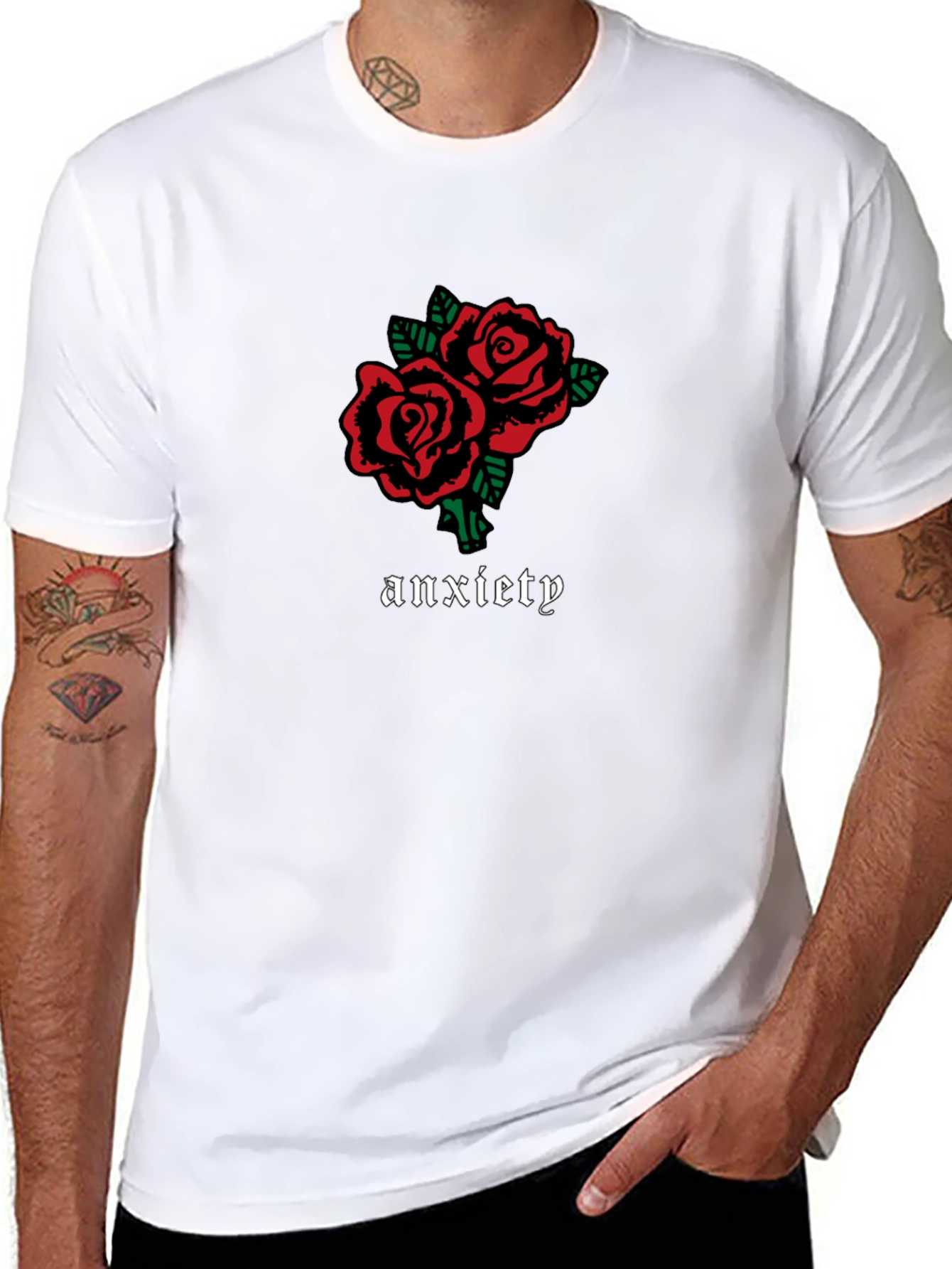 Anxiety Rose Graphic Black T-Shirt