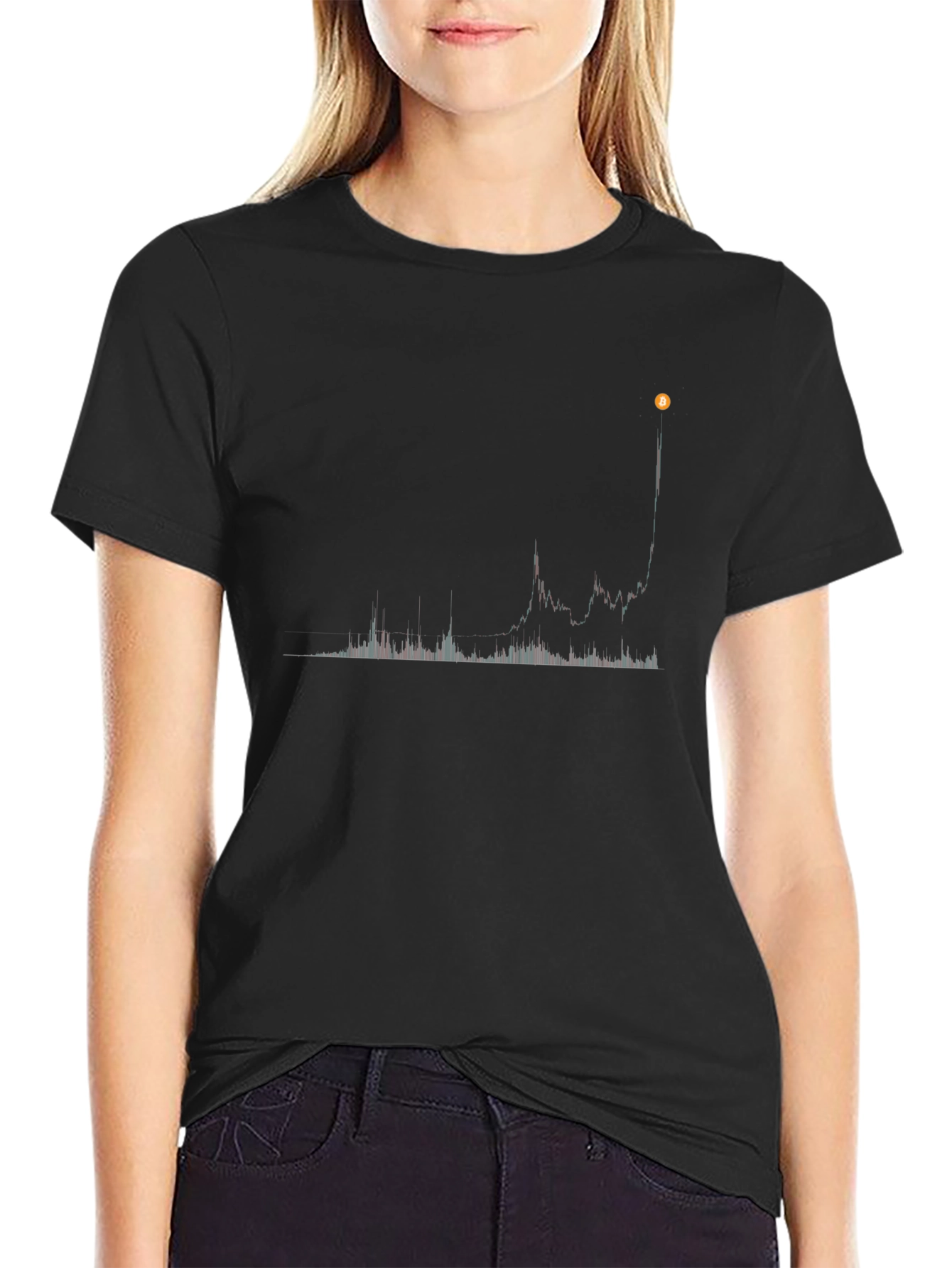 Bitcoin Chart Black Tee - Crypto Trend