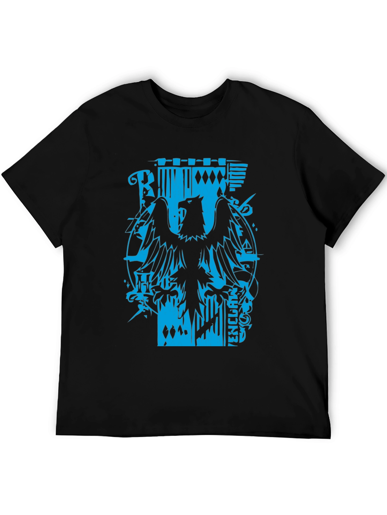 Mens Black Graphic Tee - Eagle Print