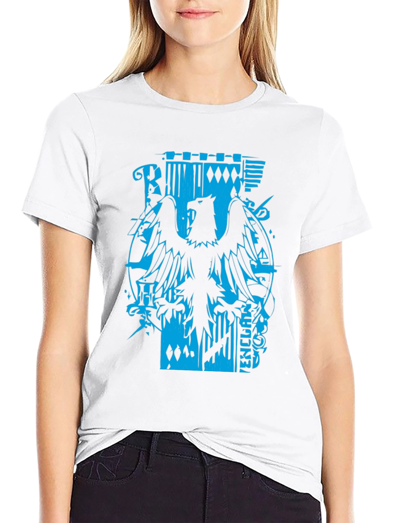 Mens Black Graphic Tee - Eagle Print