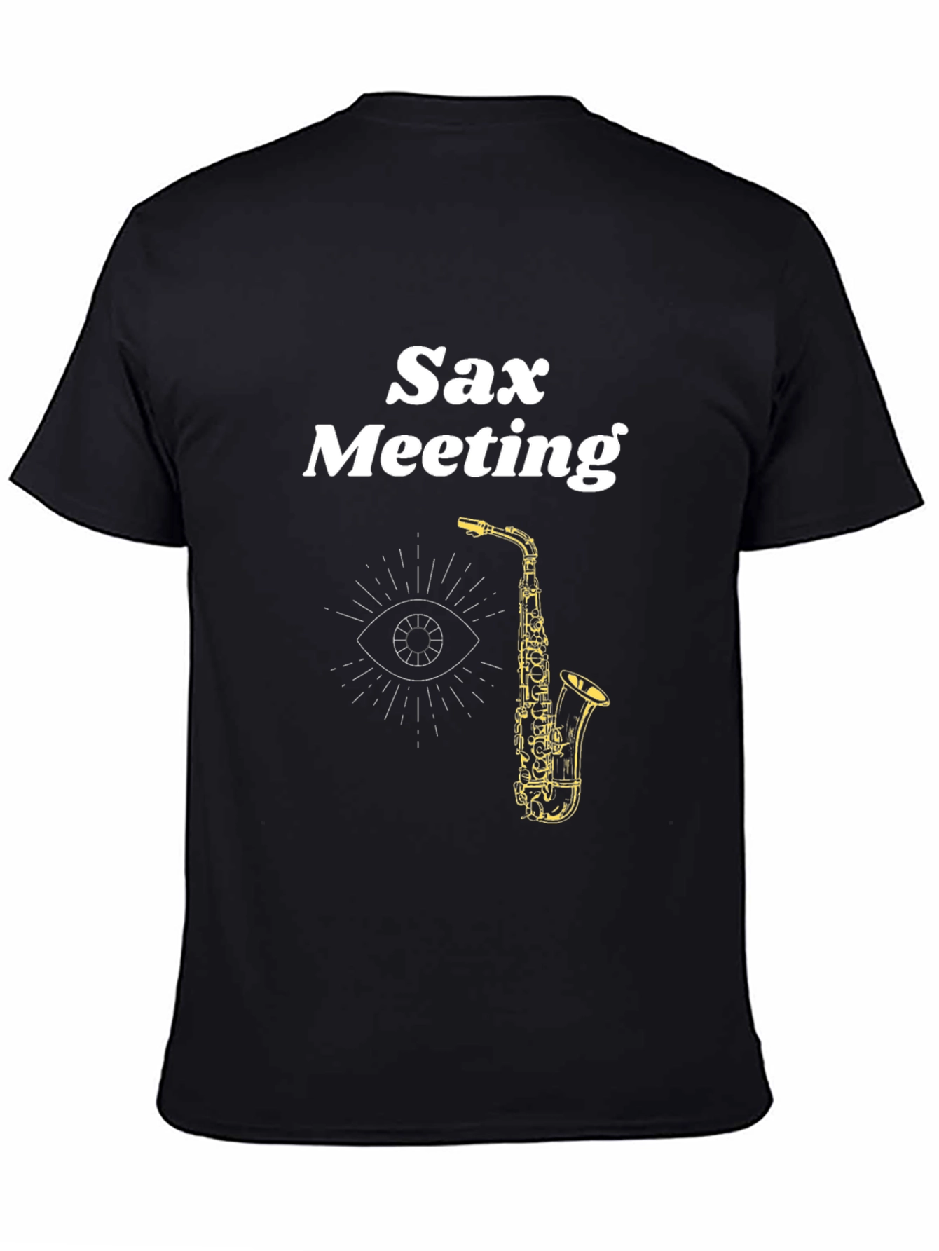 Sax Meeting Black Graphic Tee - Cool Musician T-Shirt