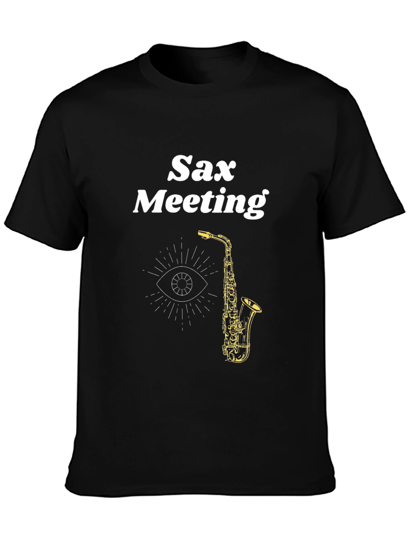 Sax Meeting Black Graphic Tee - Cool Musician T-Shirt
