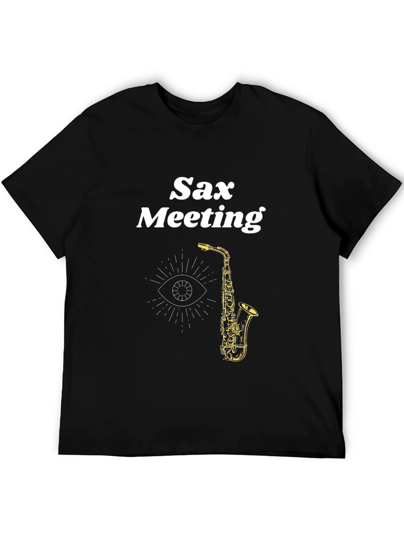 Sax Meeting Black Graphic Tee - Cool Musician T-Shirt