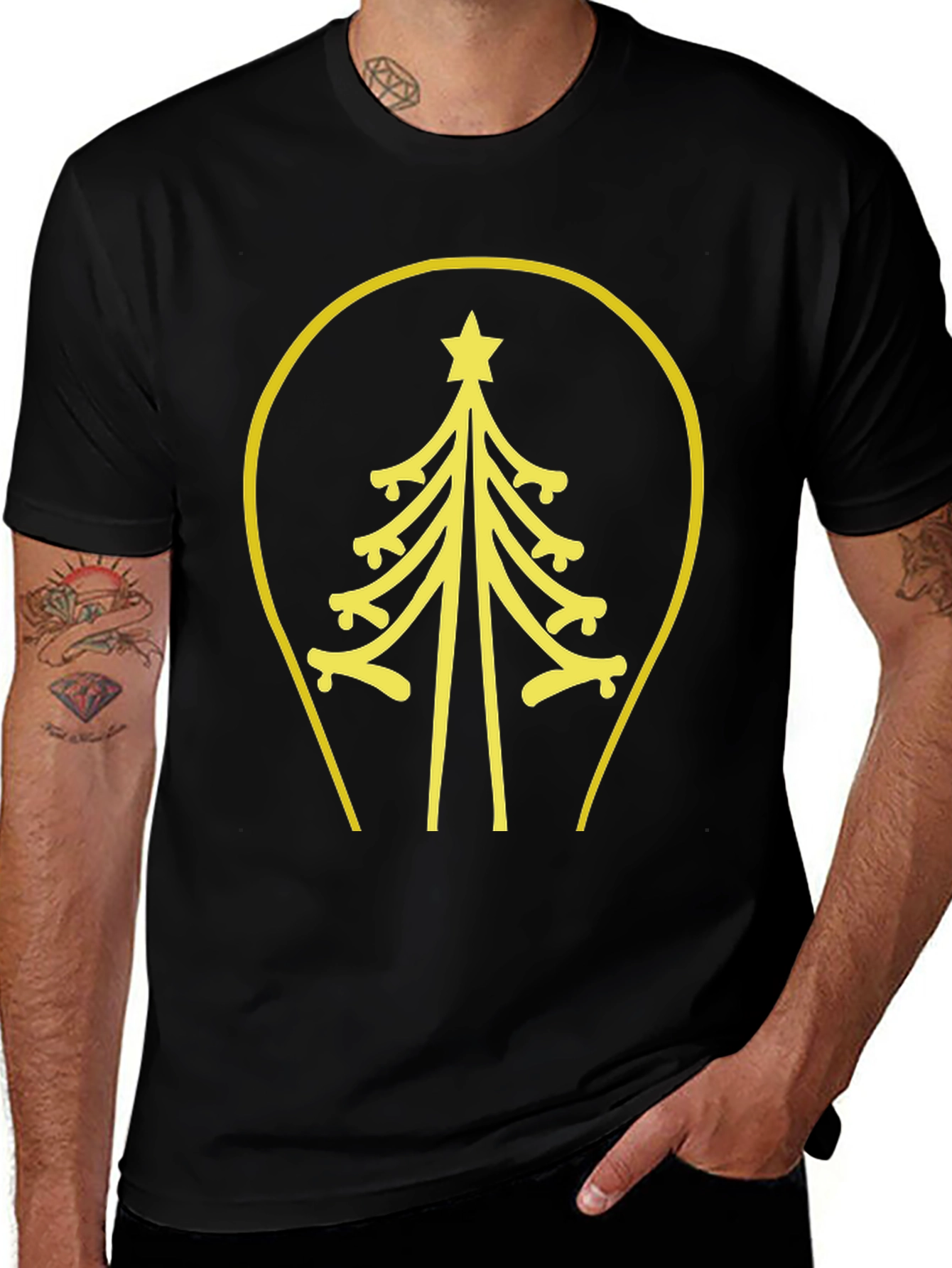 Minimalist Christmas Tree Graphic Tee