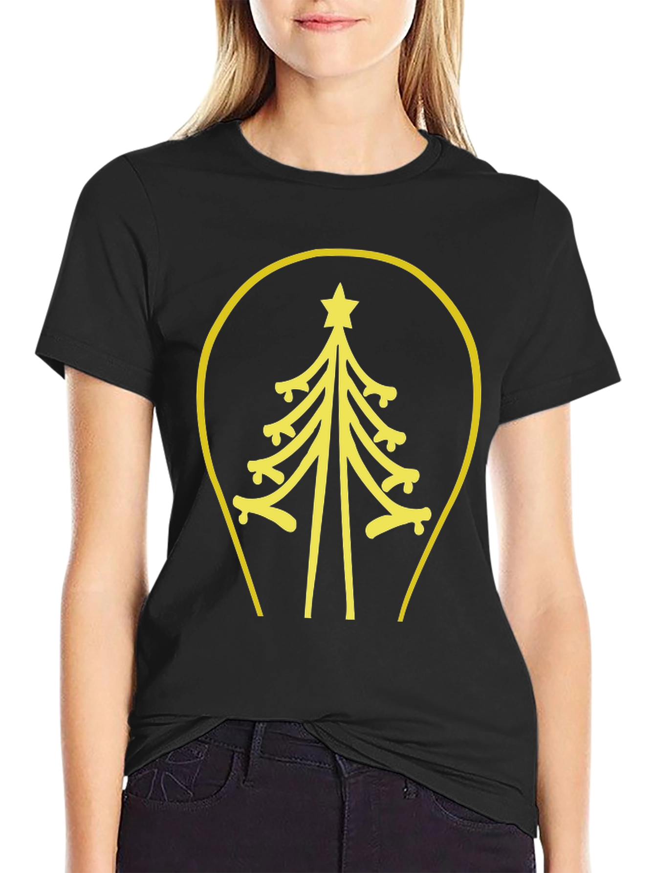 Minimalist Christmas Tree Graphic Tee