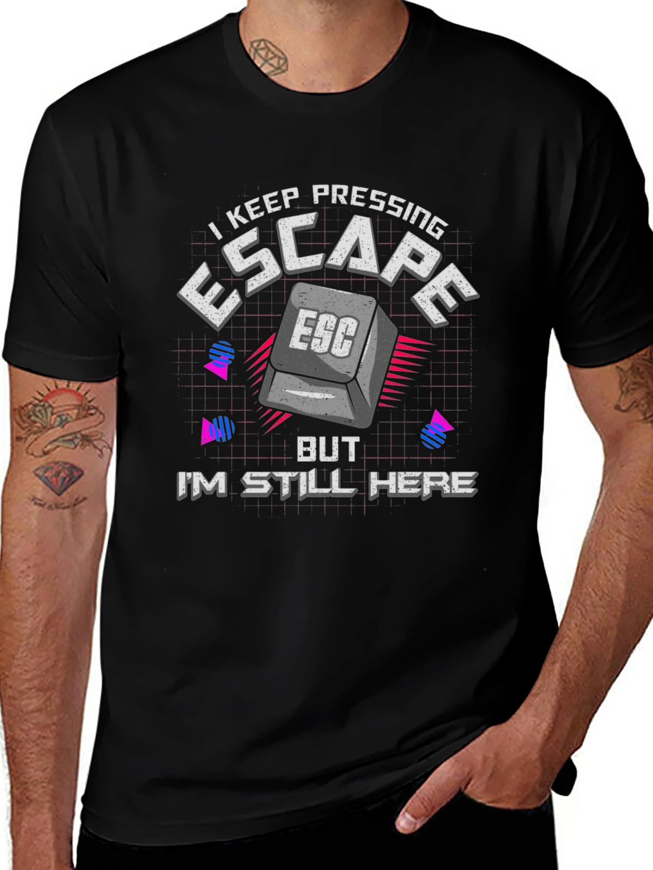 Escape Button Graphic Tee - Gamer Humor T-Shirt