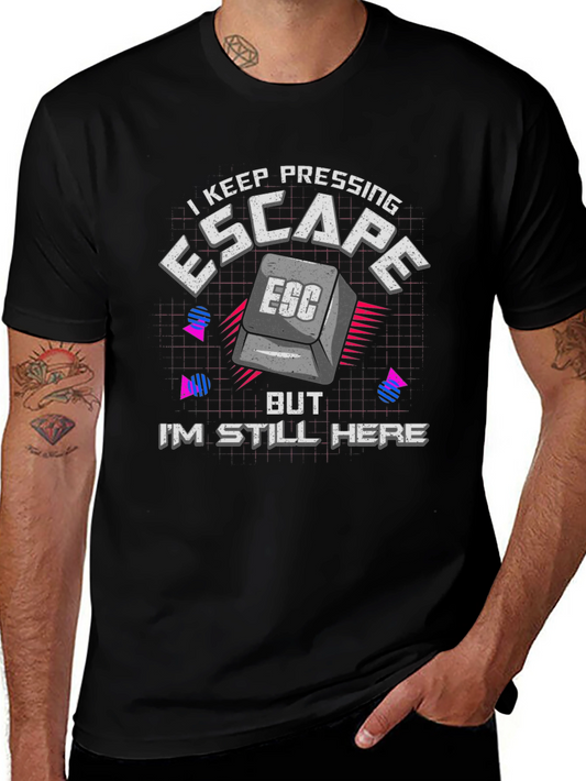 Escape Button Graphic Tee - Gamer Humor T-Shirt