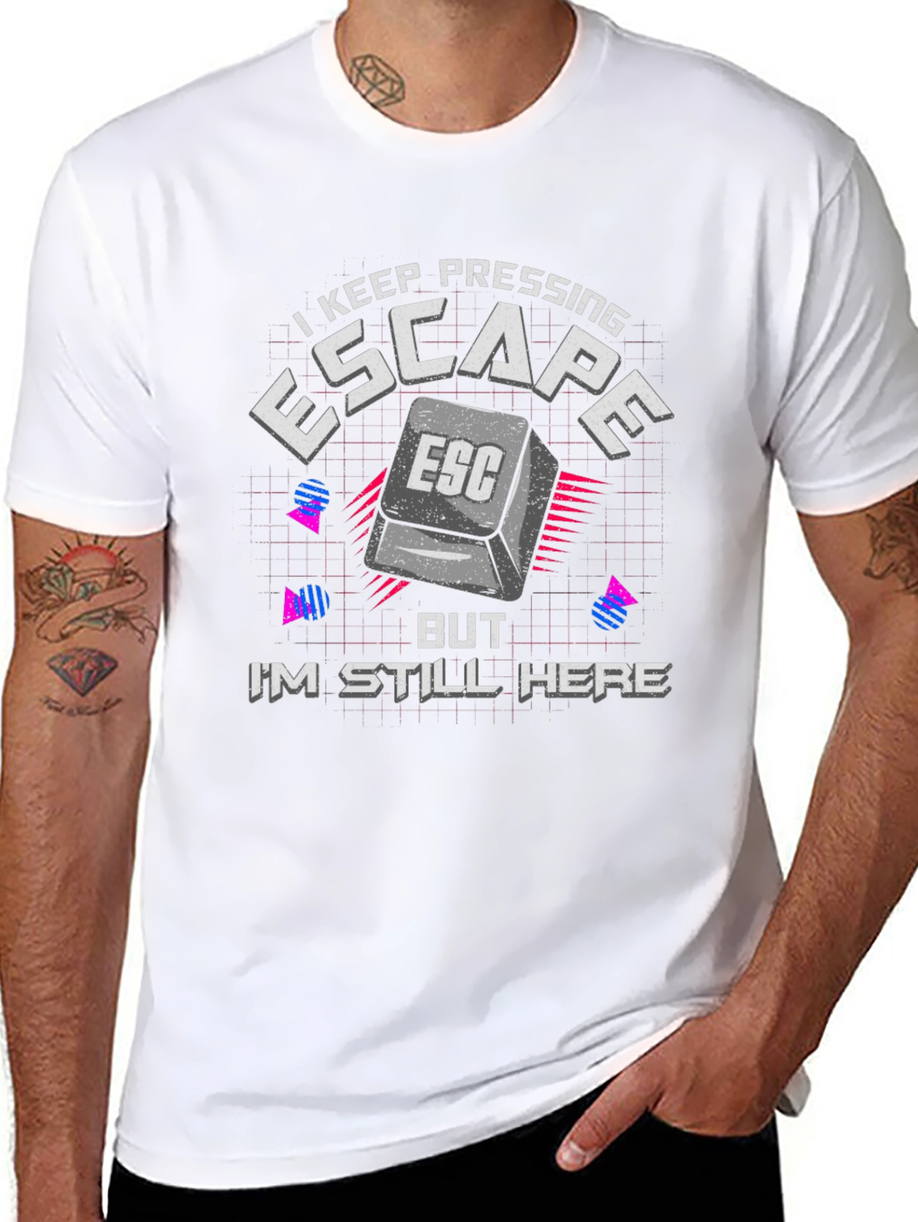 Escape Button Graphic Tee - Gamer Humor T-Shirt