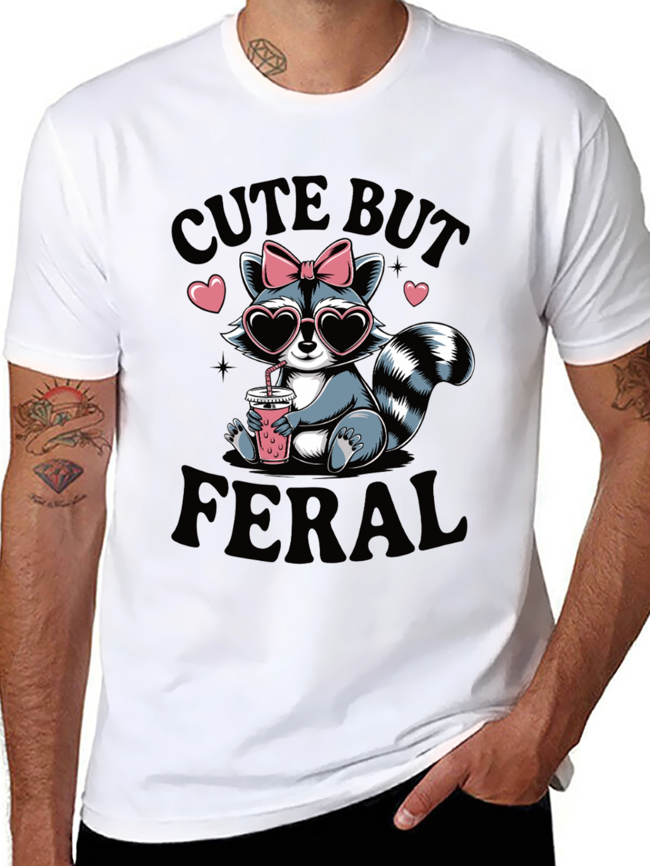 Cute But Feral Raccoon T-Shirt