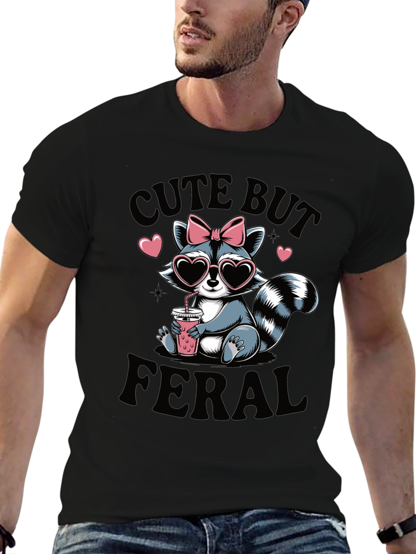 Cute But Feral Raccoon T-Shirt